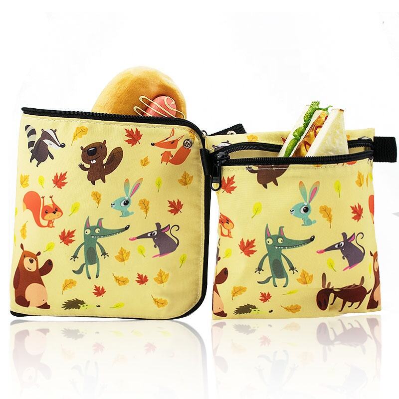 Custom Printed Animal Eco Cooler Food Storage Set Bags Reusable Snack Sandwich Bag Kids