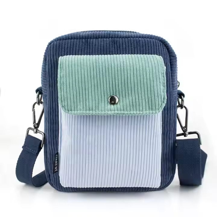 Kvinder tilpasset lille skulder sling crossbody taske pose corduroy side taske til piger