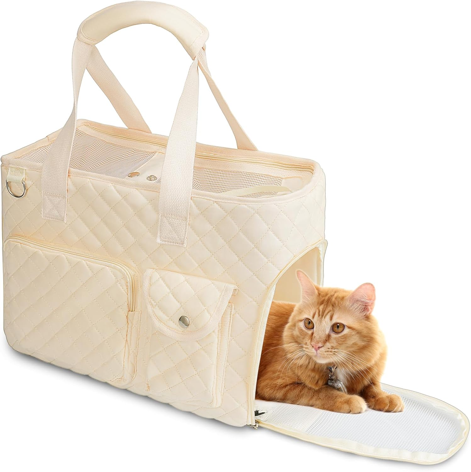 Airline Approved Quilted Puffer Travel Pet Carrier Bag for Cats and Dogs