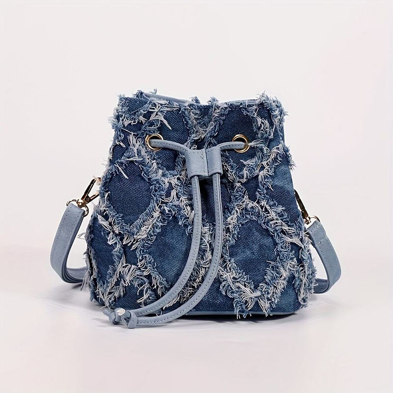 Fashion Denim Ladies Outdoor Crossbody Mini Bucket Bag