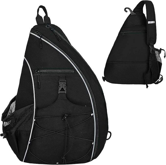Pickleball Bag for Women Mens Pickle ball Backpack Lightweight Sling Bag with Fence Hook Large Capacity Safety Pocket