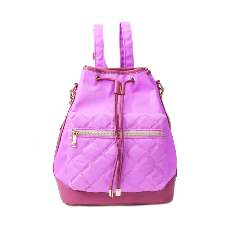 Women Fashion Drawstring Quilted Backpack