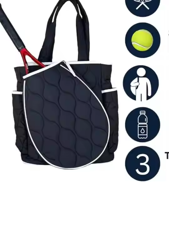 Luxury Quilted Nylon Puffer Tote Backpack Polyester Crossbody Bag for Pickleball Tennis Gym Racket Sports Sports Racquet Bag