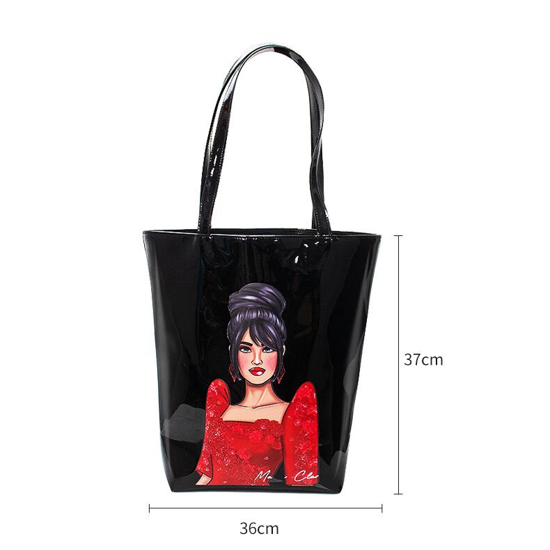 Women Large Capacity Custom Eco Friendly Shoulder PVC Shopping Tote Bag