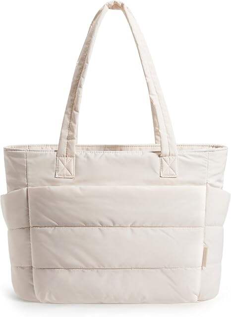 Tasche für Damen Leichte gefütterte Tasche mit Fächern Gesteppte Schultertasche Umhängetasche für Reisen Arbeit Sport