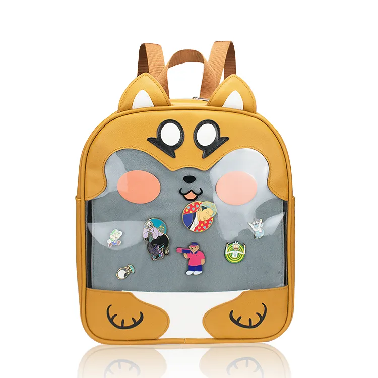 Cute PU Leather Girls Pin Display School Cosplay ITA Backpack