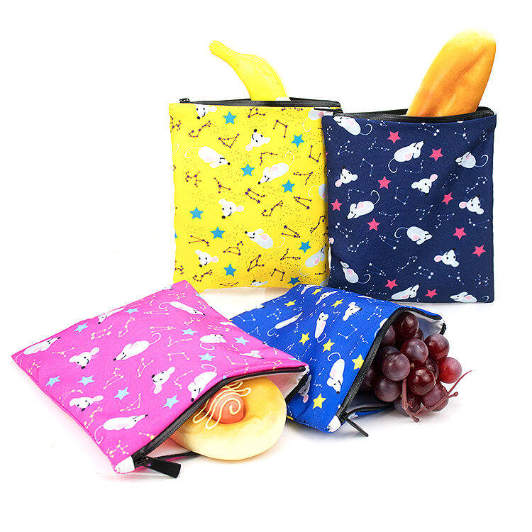 Eco Friendly Food Storage Bag Waterproof Zipper Reusable Snack Bags