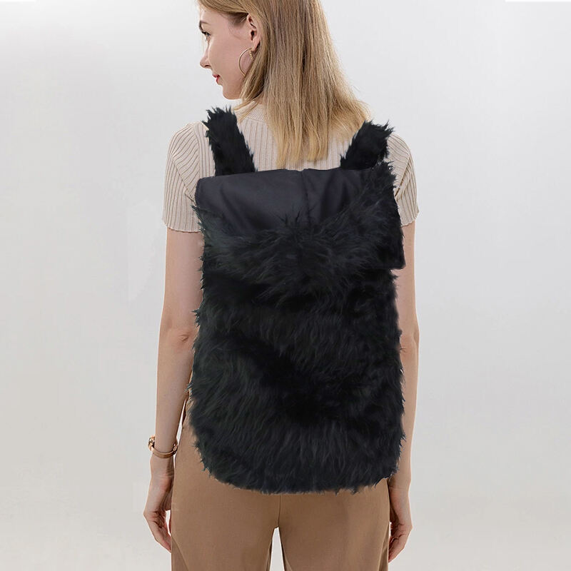 Winter Soft Plush Faux Fur Backpack