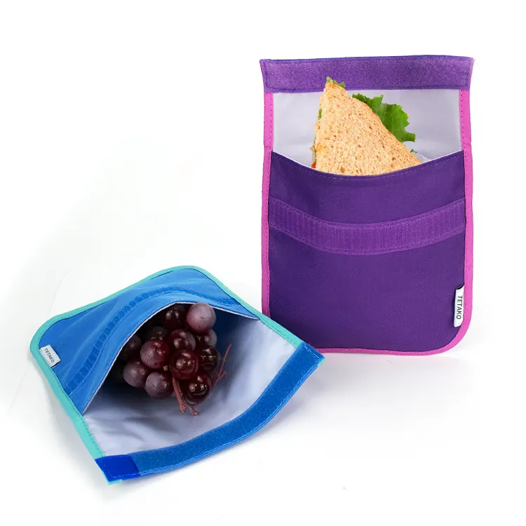 Portable BPA Free Washable Snack Storage Pouch Reusable Sandwich Bag