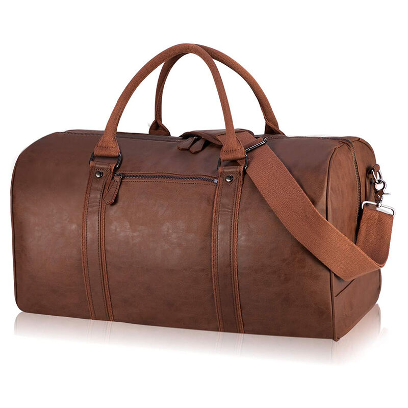 Oversized Carry On PU Leather Weekend Duffel Travel Bag for Men