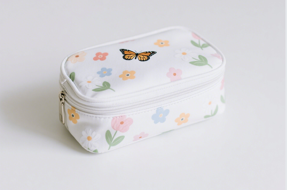 Travel Makeup Bag, Large Cotton Quilted Makeup Bag Cosmetic Bag Cute Make up Bag Toiletry Bags for Women Girls