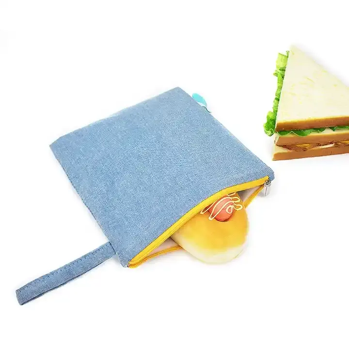 Eco Friendly Insulated Zipper Washable Reusable Sandwich Snack Bag