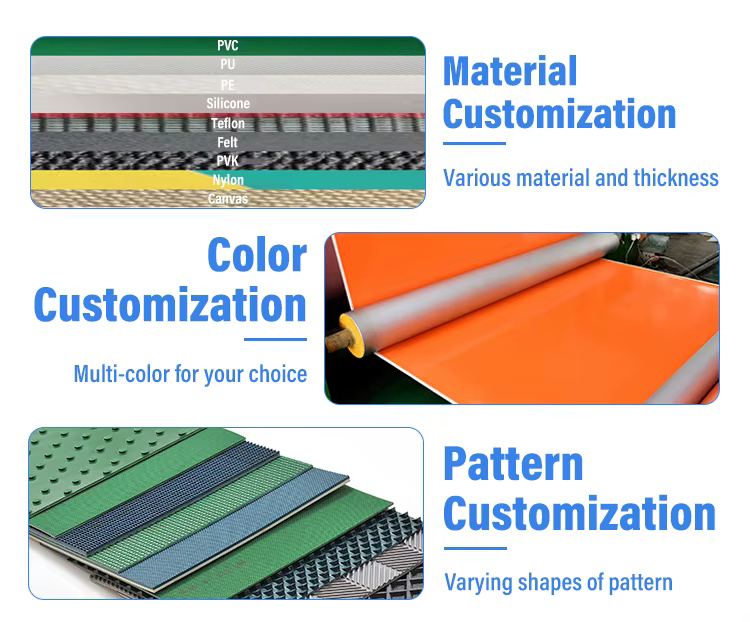 high quality 18mm black low noise diamond pvc treadmill motor conveyor belt running walking treadmill conveyor belt-2