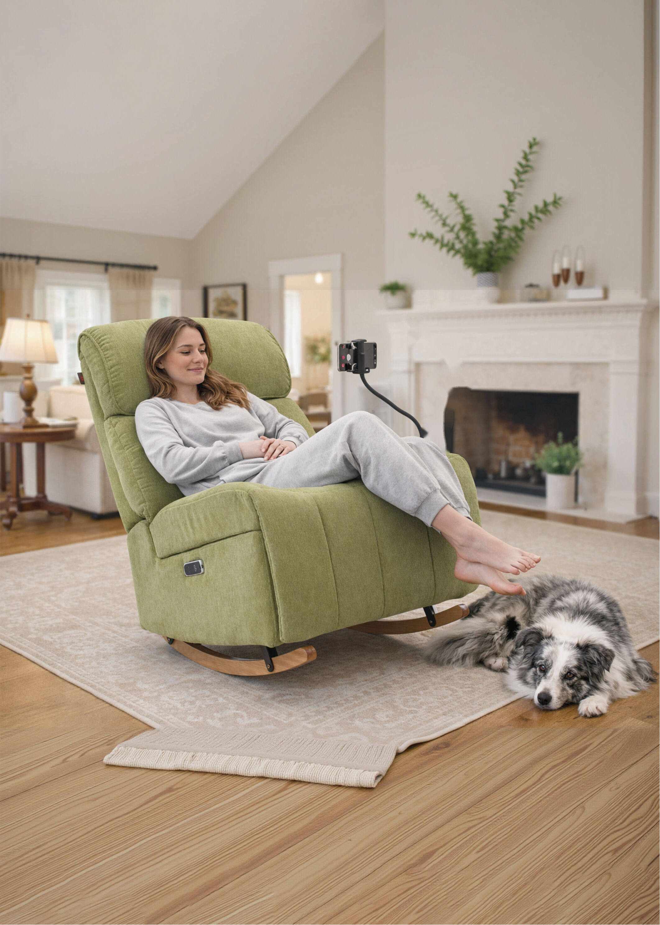 3rd-Gen Triple-Position Zero Gravity Electric Recliner Sofa with Brushless Motor & Rocking Base V-MOUNTS PRS-253A-306