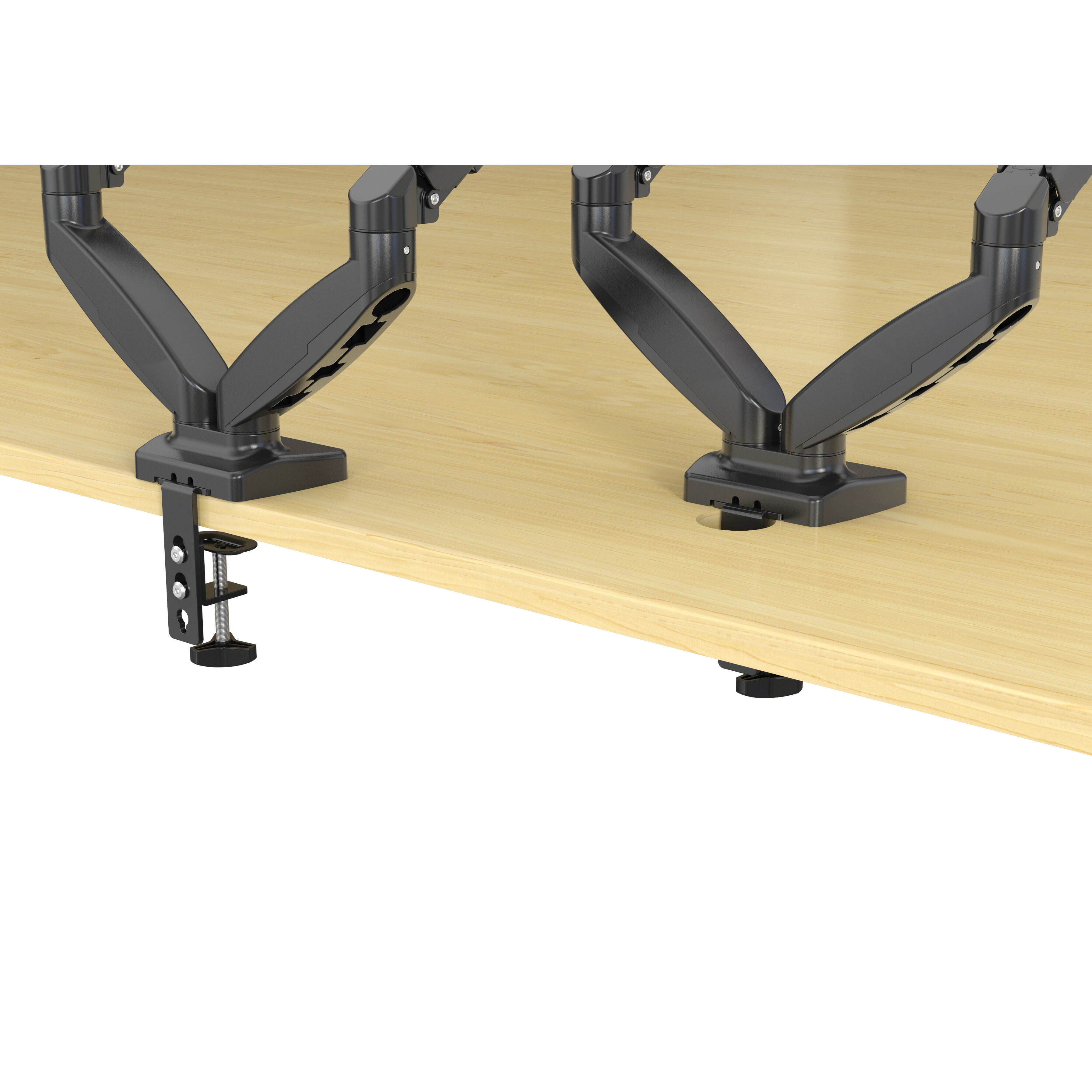 Dual Monitor Gas Spring Desktop Mount with Integrated Cable Management ...