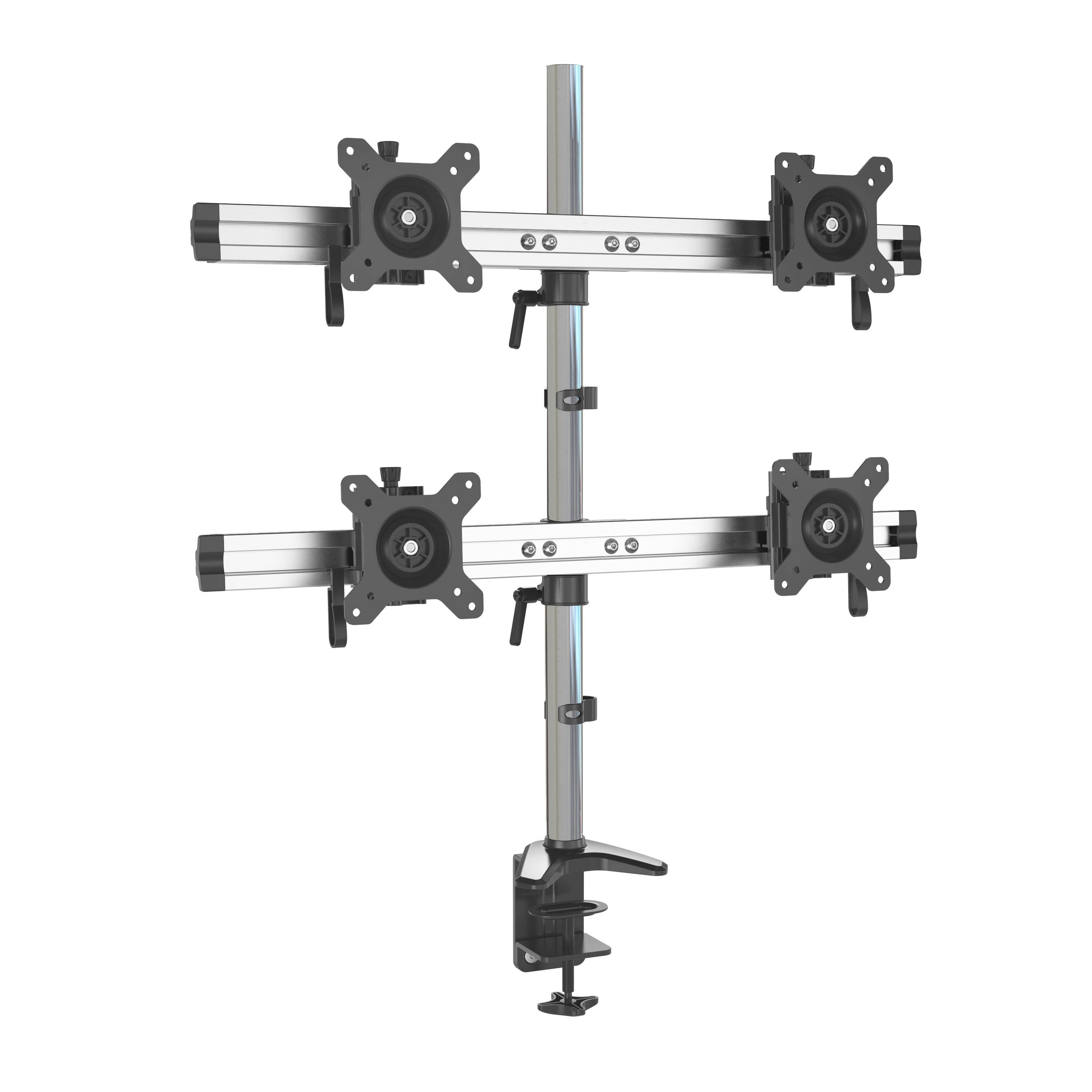soporte de aluminio horizontal deslizante para 4 pantallas en escritorio - V-MOUNTS VM-MP240CL