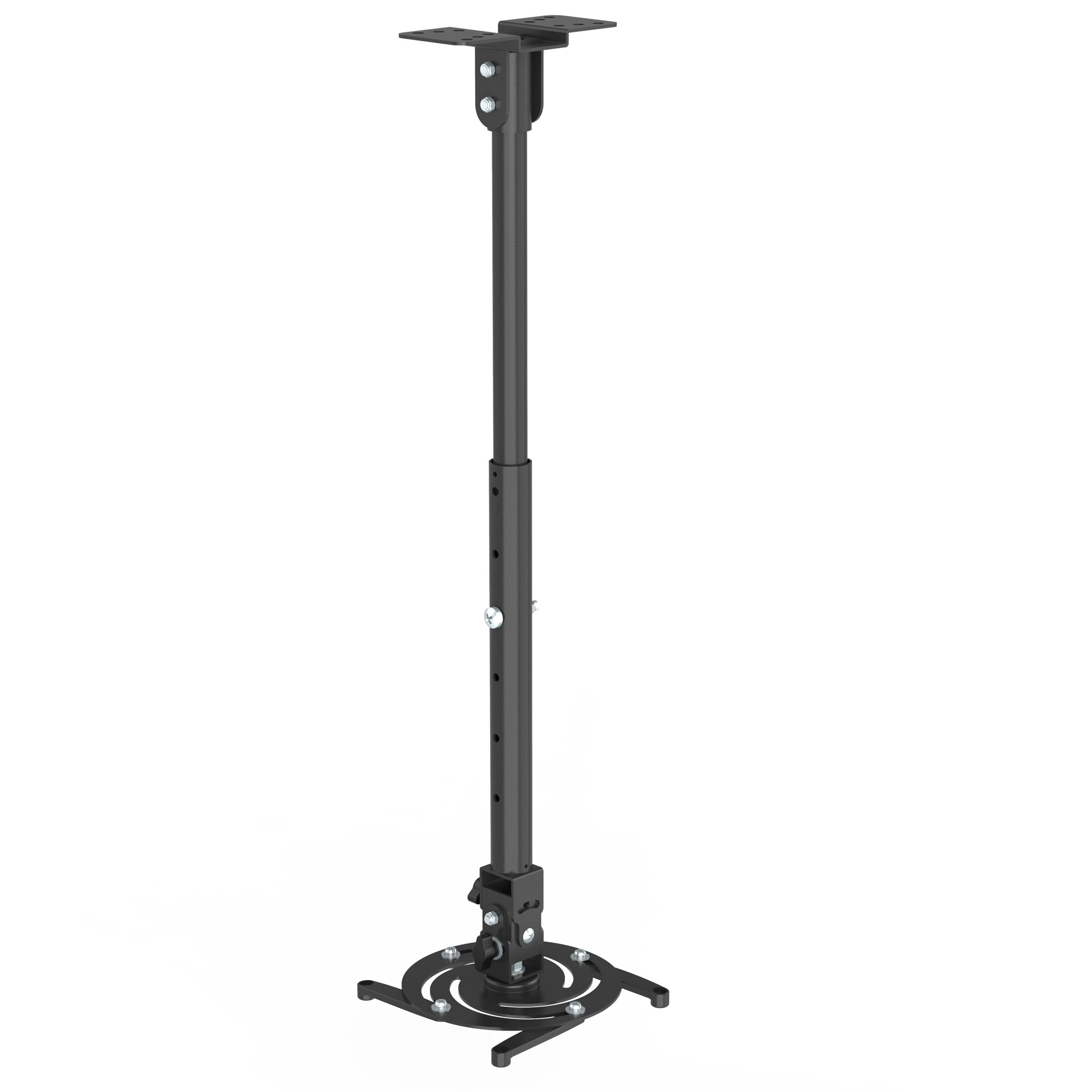 Support plafonnier pour projecteur avec bras long et rotation à 360°, robuste – V-MOUNTS VM-PR04L