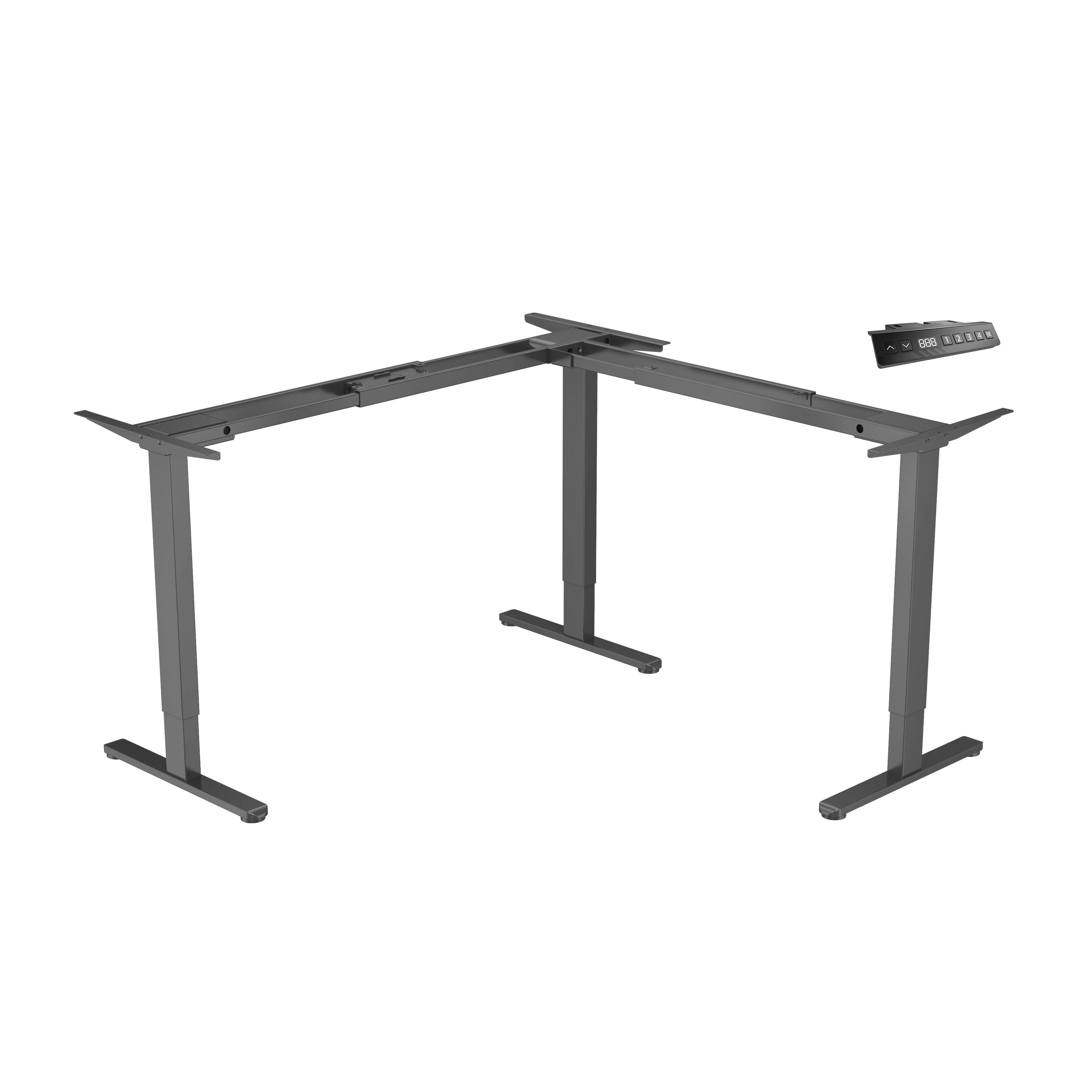 L-Shaped Triple Motor Height Adjustable Standing Desk – V-MOUNTS JSD3-02-L
