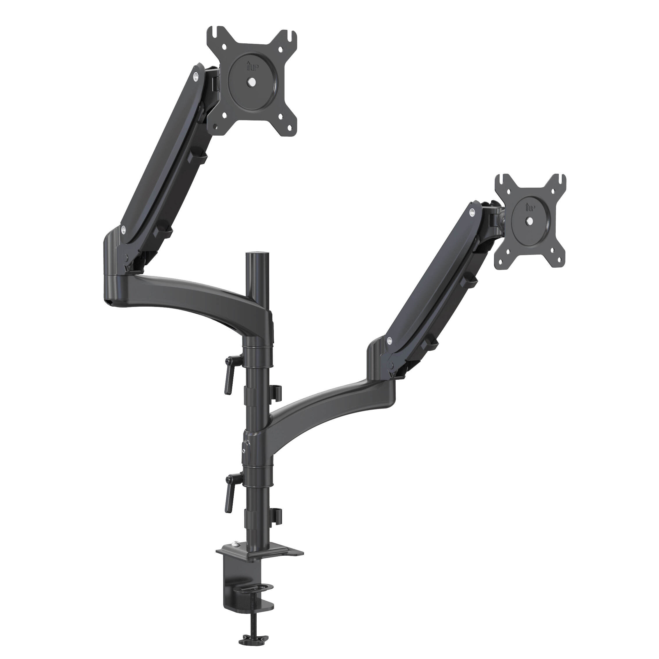 Bracci doppi per monitor ergonomici regolabili con molla a gas, montaggio su scrivania con gestione dei cavi – V-MOUNTS VM-GM524YD