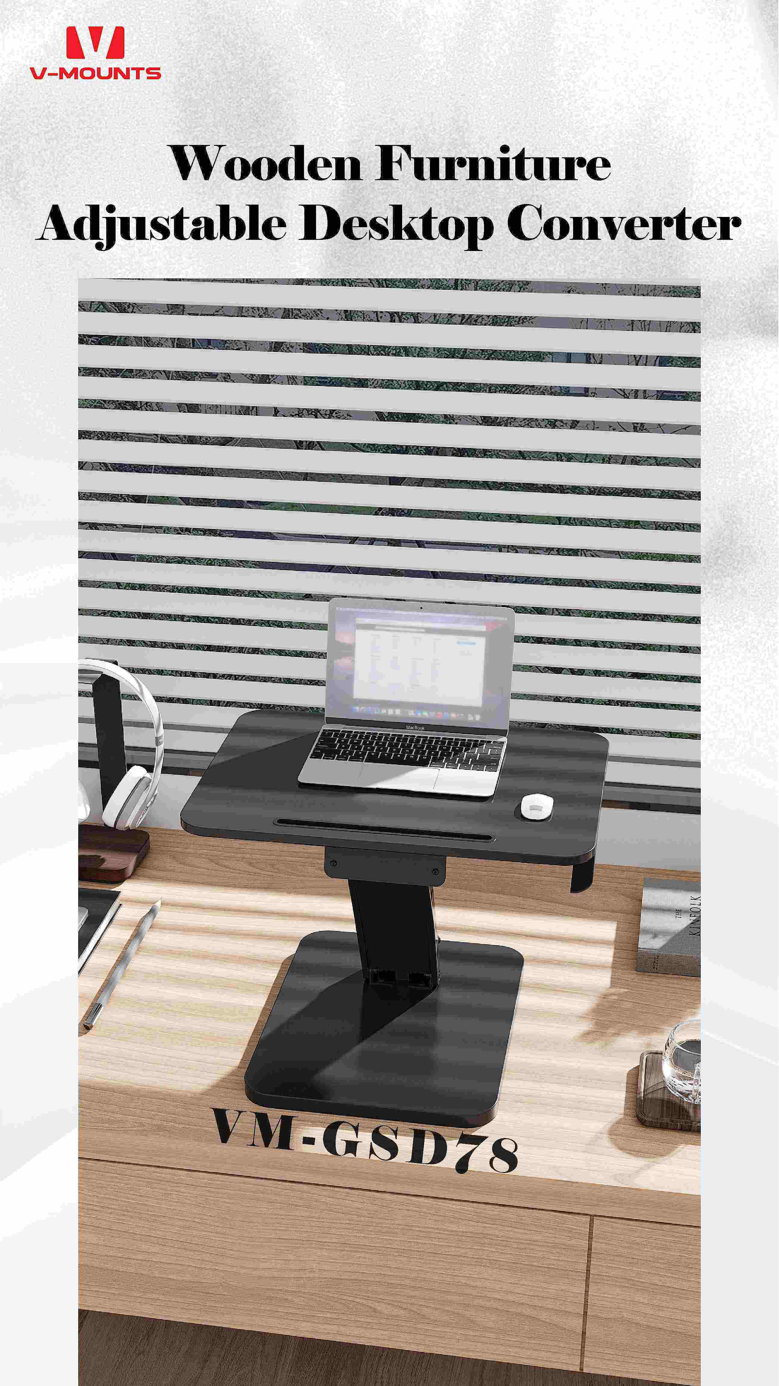 V-MOUNTS Convertitori di Scrivania a Sollevamento a Gas GSD78