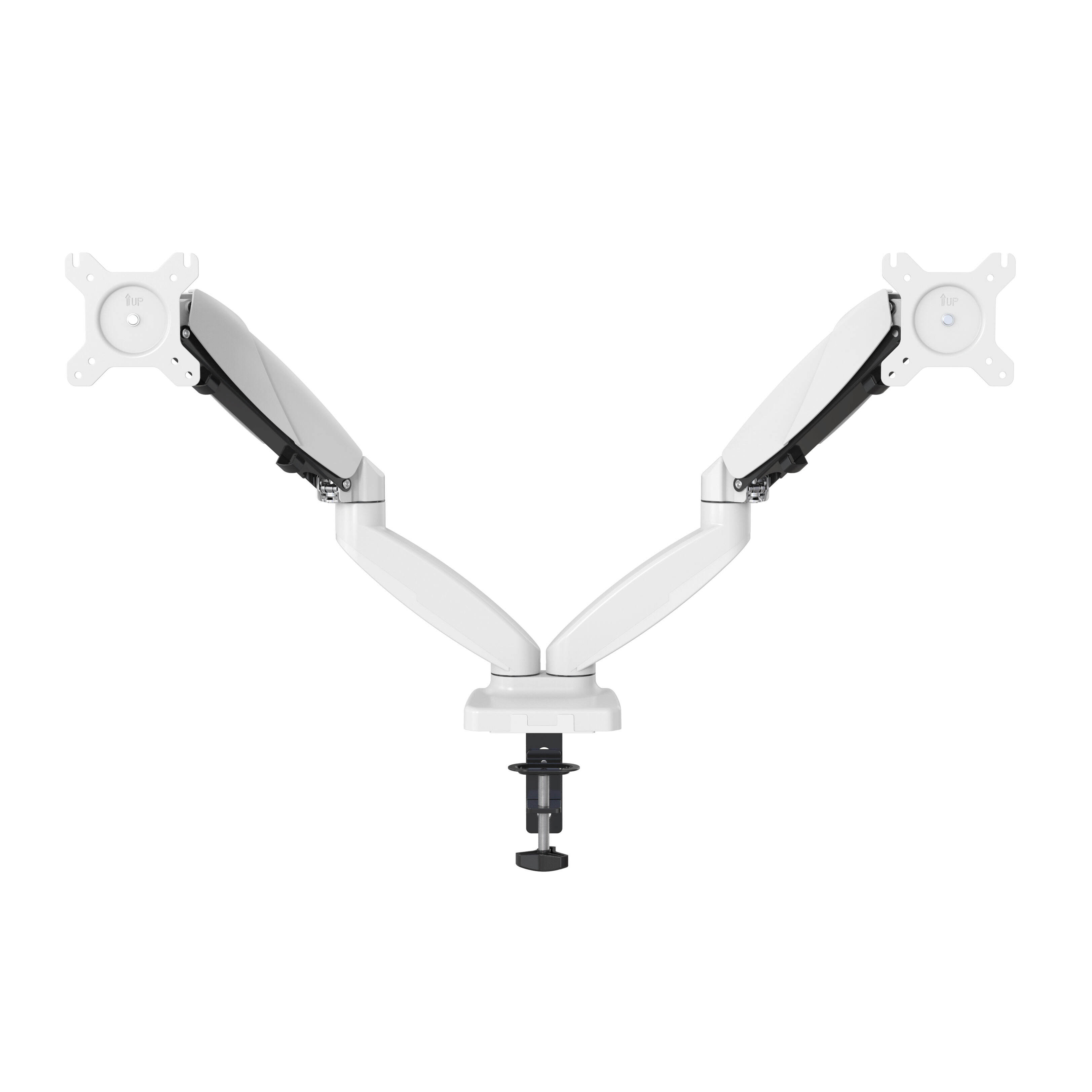 Dual Monitor Gas Spring Desktop Mount with Integrated Cable Management ...