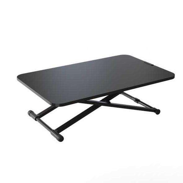 Freely Adjustable Laptop Sit-Stand Desk Converter with Lockable Gas Spring | V-MOUNTS VM-SD14-PB