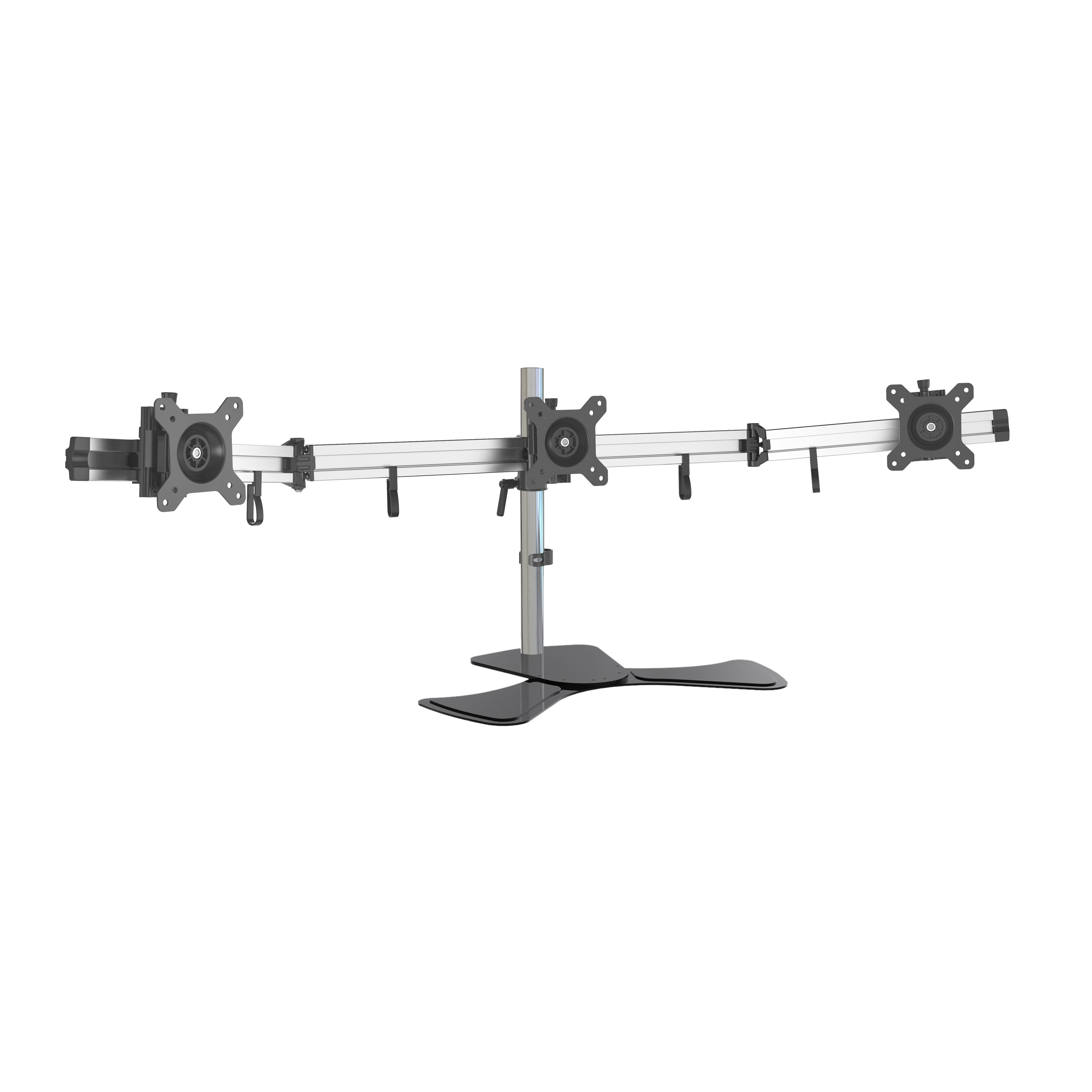 Montura ajustable triple de aluminio para escritorio para pantallas de 15-27