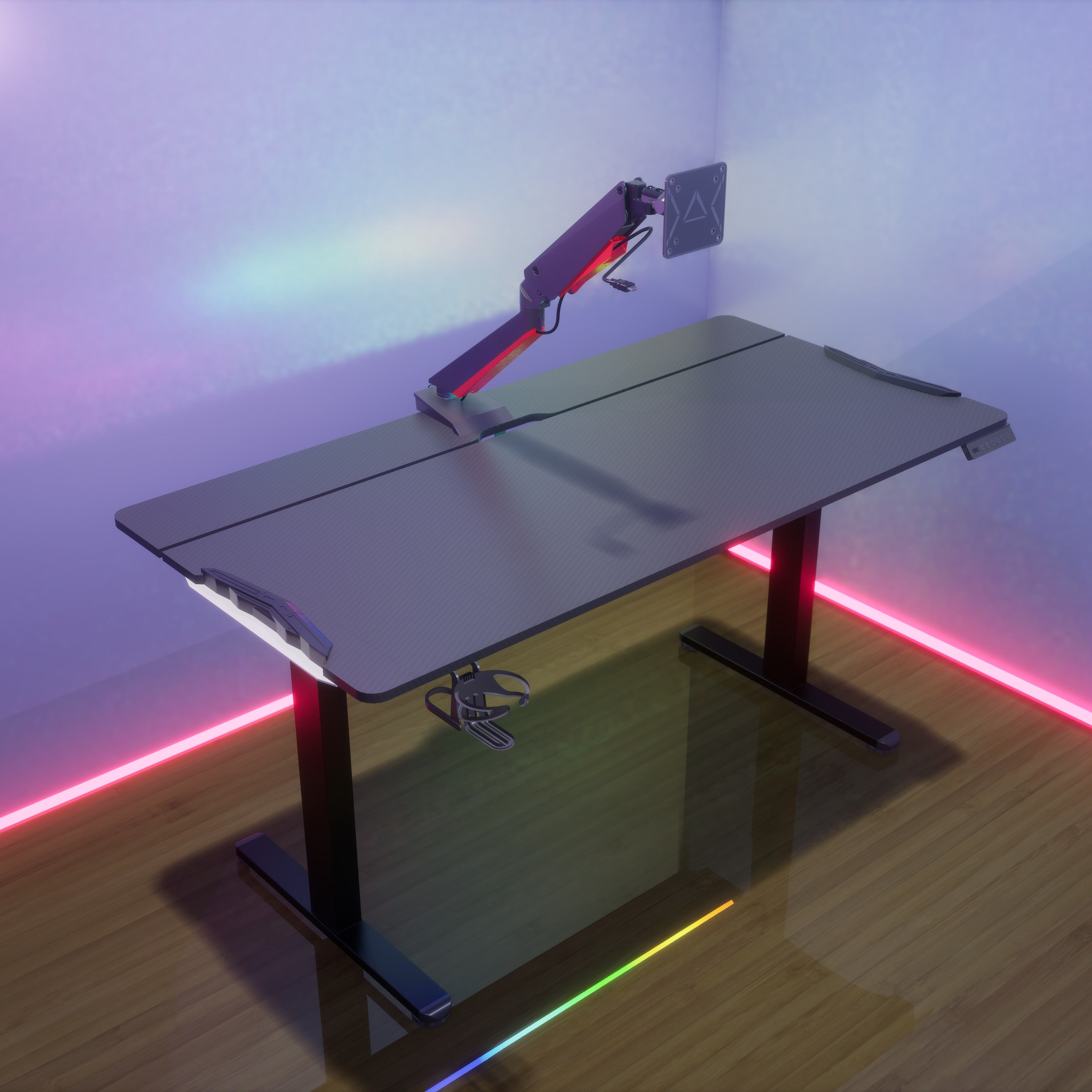 White Height Adjustable Desk, Electric Standing Desk with Memory ...