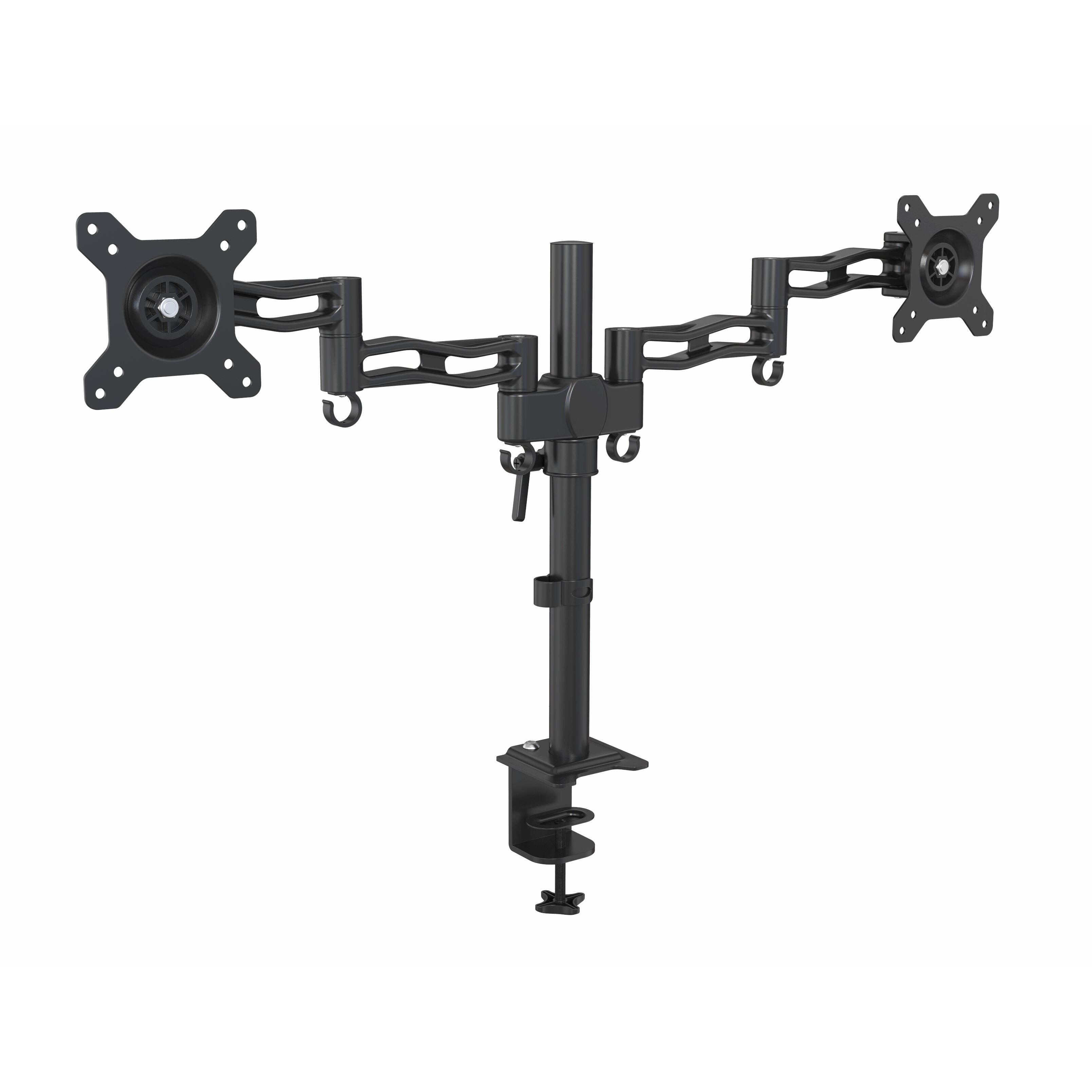 Dual Monitor Arm Desk Mount 13-27 Inch with C-clamp & Grommet Mount – V-MOUNTS VM-D08Y