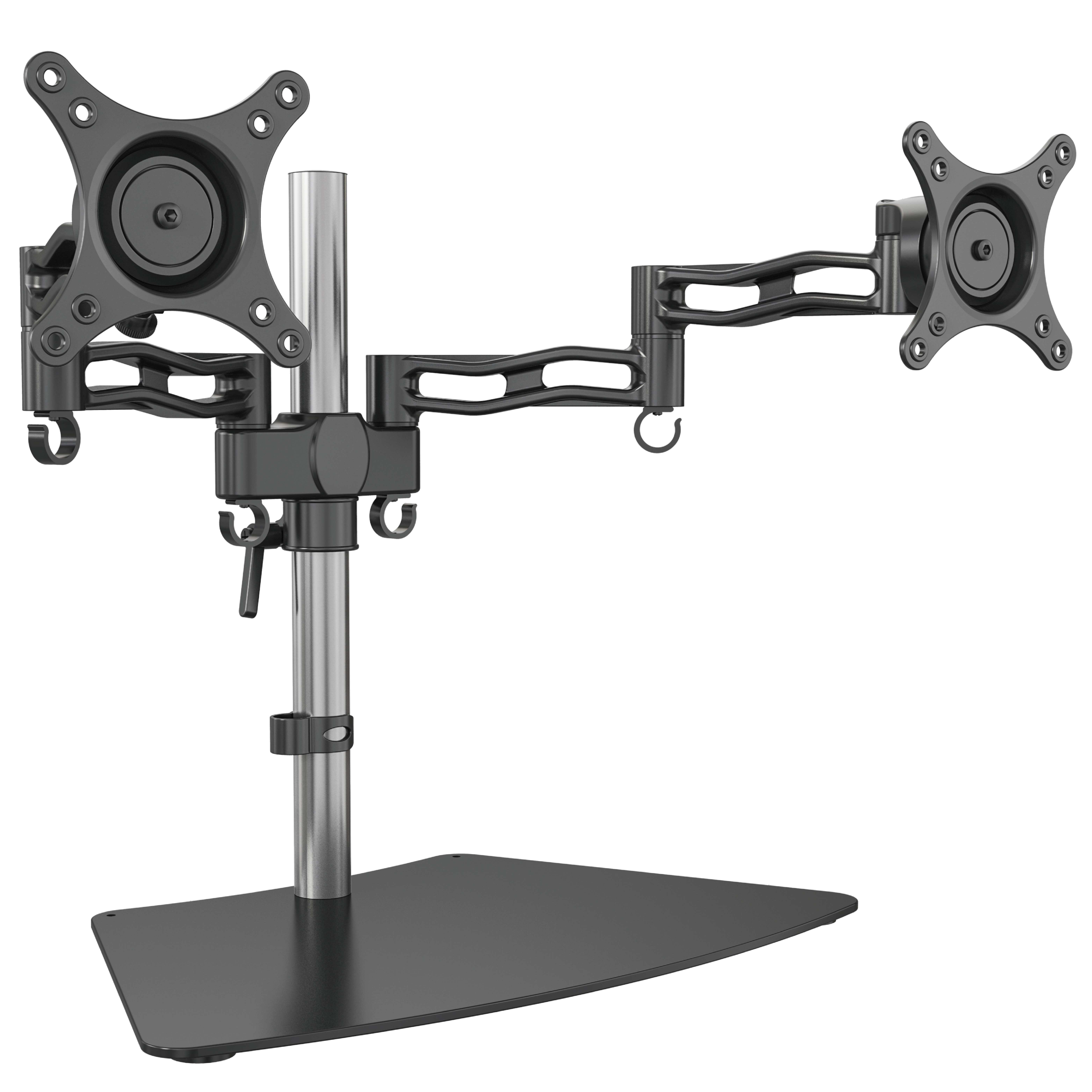 ケーブル管理機能付き、13-27インチ画面対応のデュアルモニターデスクスタンド－V-MOUNTS VM-D08S