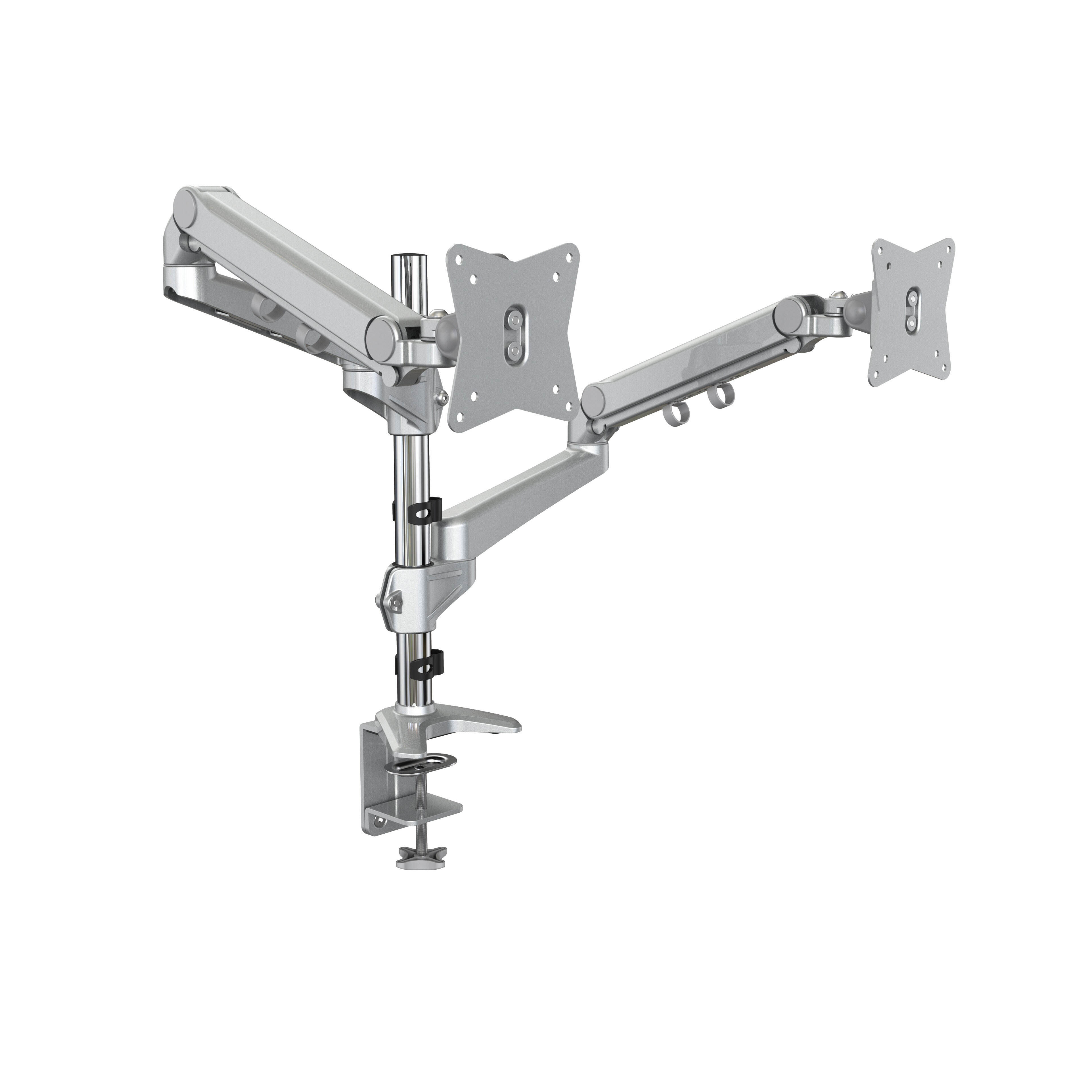 Doppelmonitor-Schreibtischhalterung mit mechanischen Federarmen, passend für 15–32