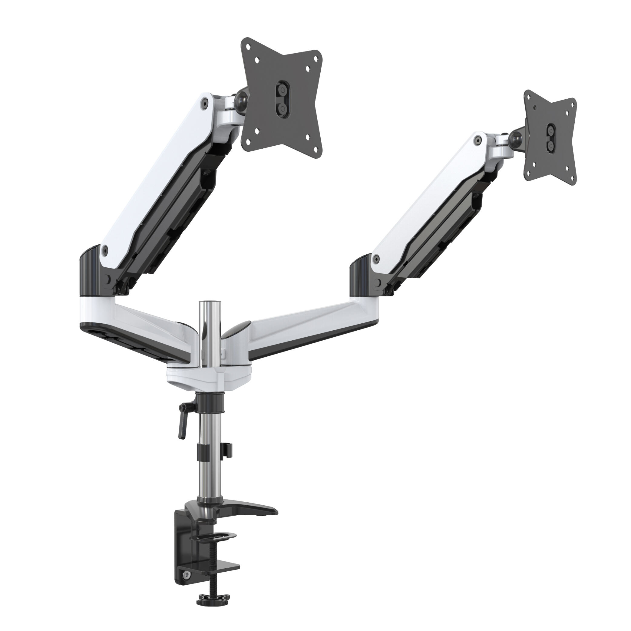 Dubbele beeldscherm gasveer bureaubeugel met volledige rotatie & ergonomisch ontwerp – V-MOUNTS VM-GA24