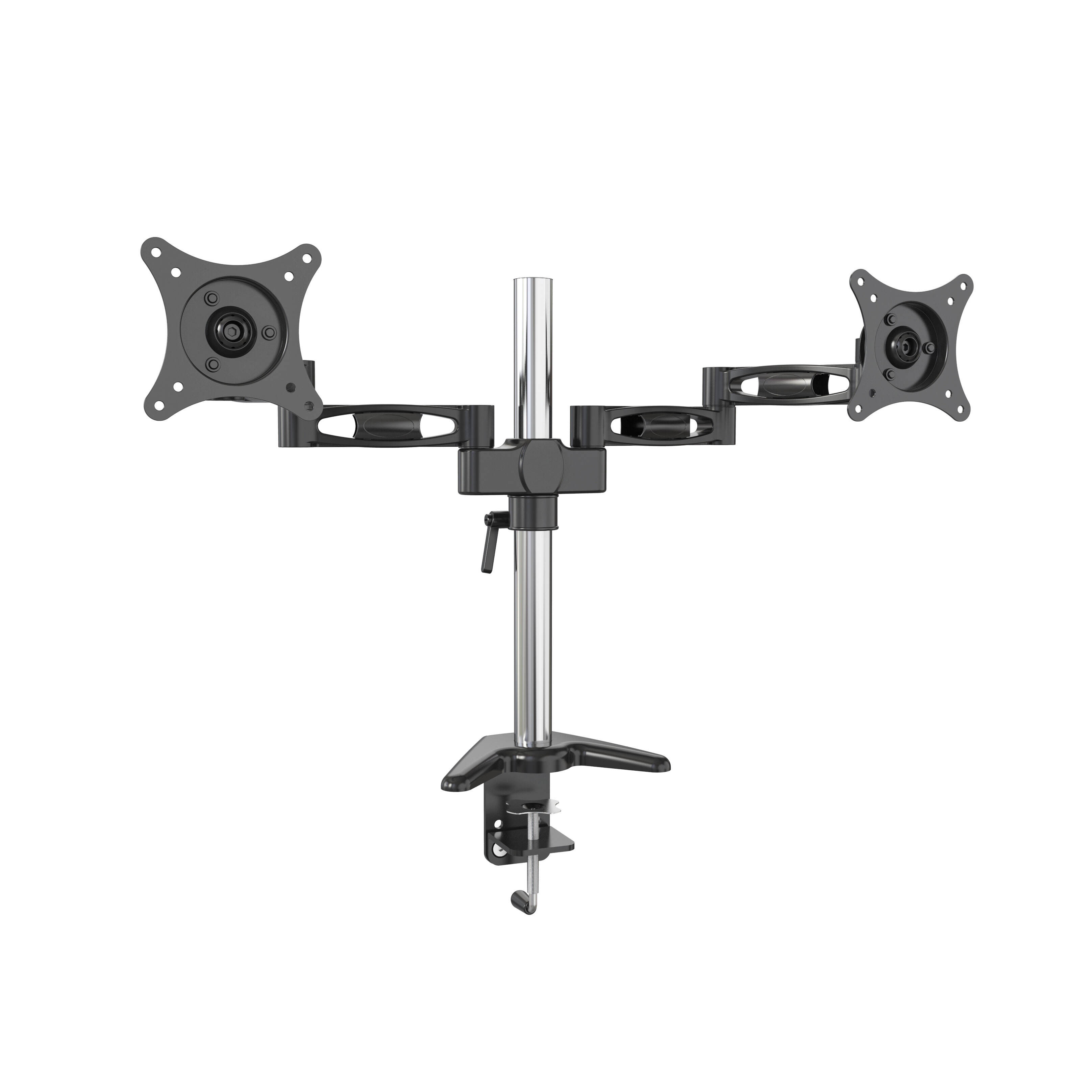 Dubbele monitorklem voor bureaubevestiging met externe kabelroutering – V-MOUNTS VM-D23