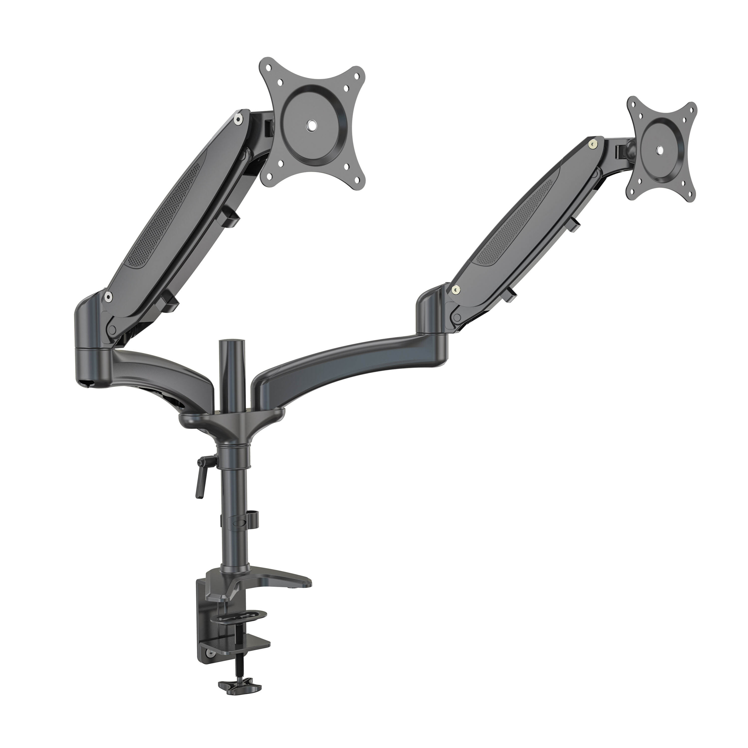 Doppelter Monitor Gasfeder verstellbares Tischmontage-System mit Kabelmanagement | V-MOUNTS VM-GM124D
