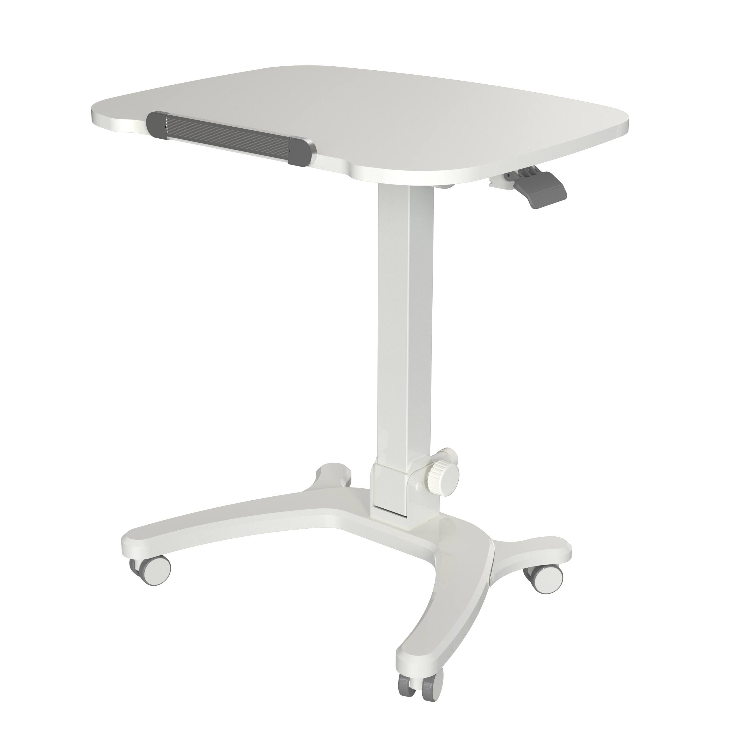 Zwijane biurko laptopowe Adjusdesk z przesuwaną blatem i aluminiową barierą – V-MOUNTS VM-FA106