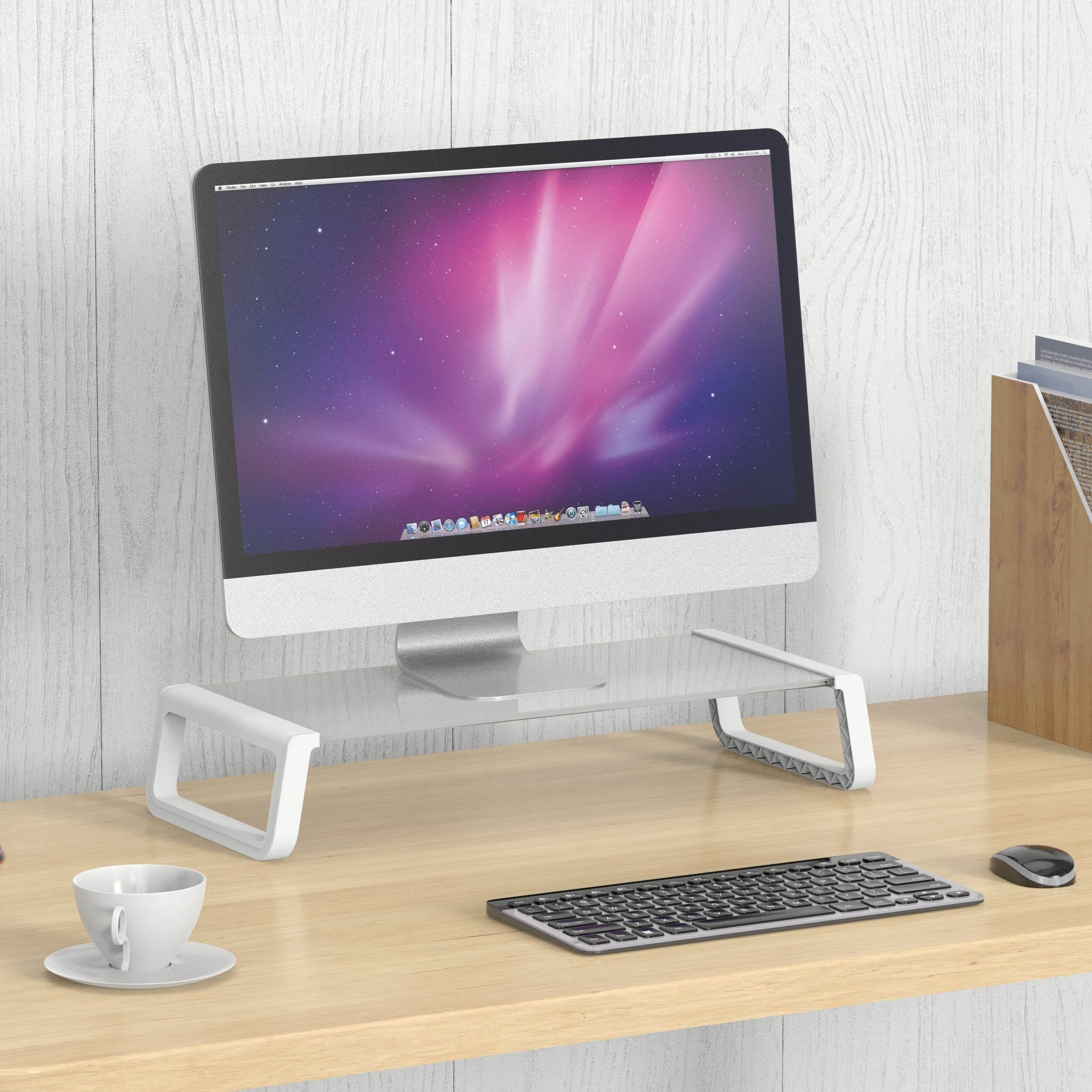 Ergonomic Monitor Riser Stand with Keyboard Storage – V-MOUNTS VM-MR09C ...