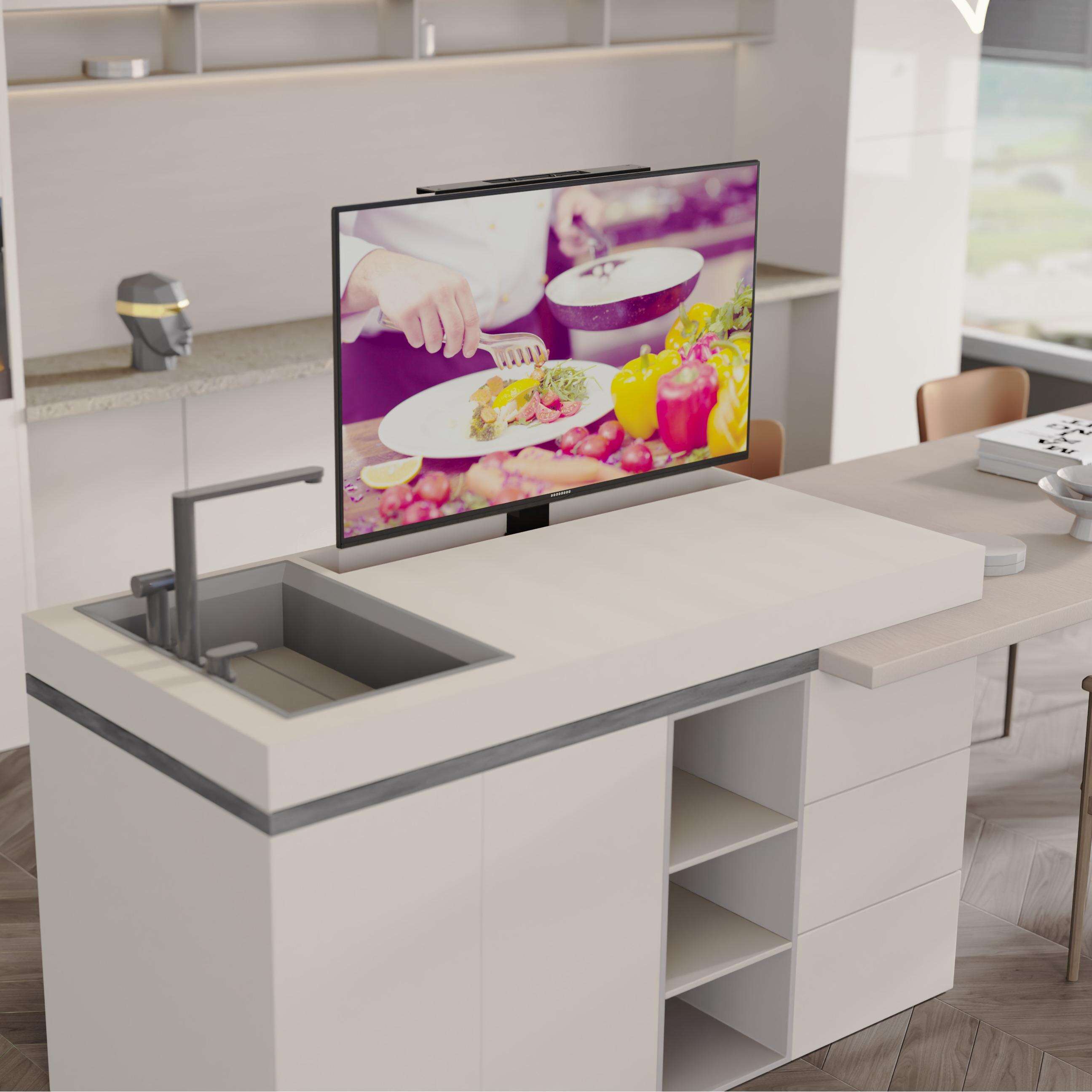 モータードTVフロアスタンド | リモコン対応伸縮式マウント 37〜65