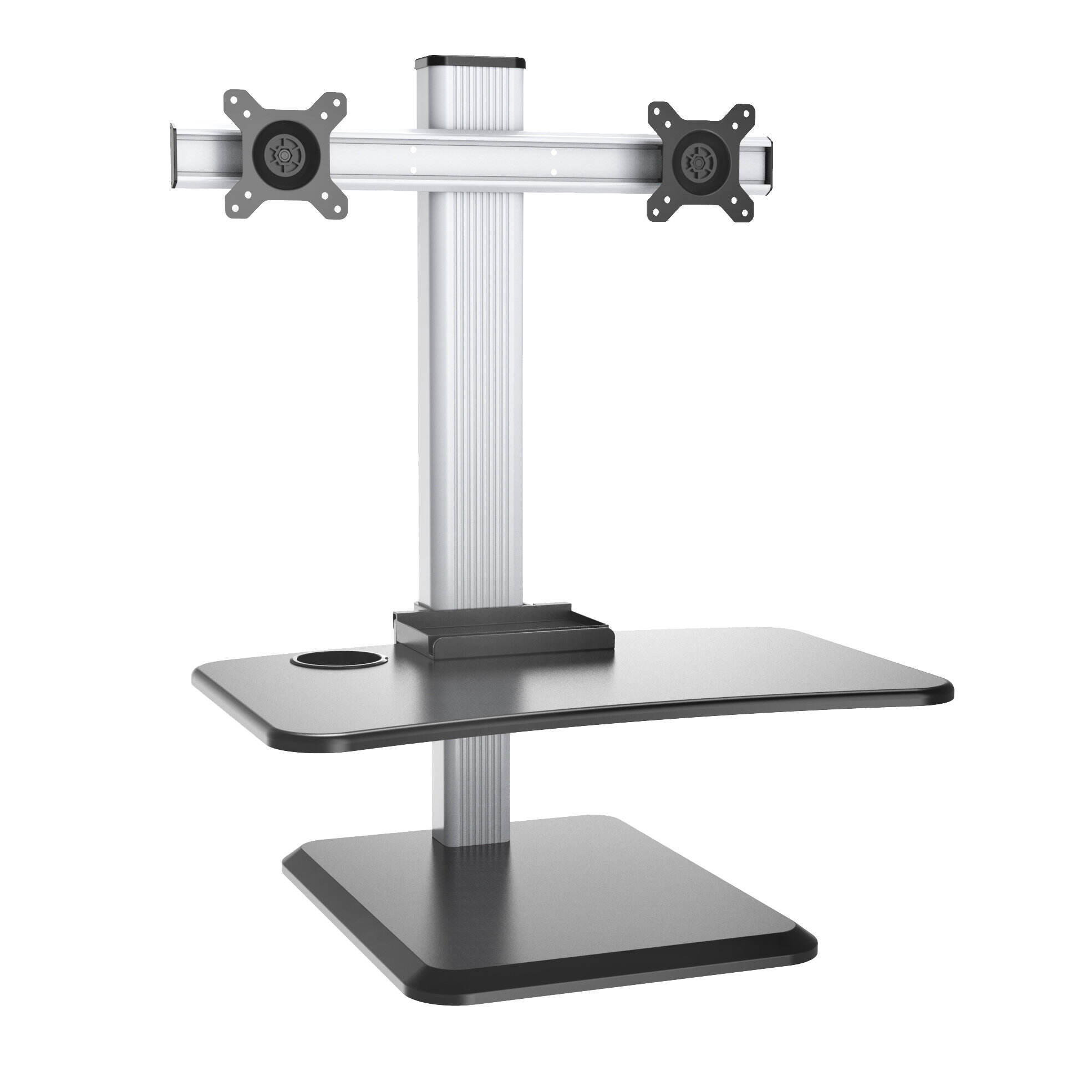 Dual Monitor Stand with Keyboard Tray for Sit-Stand Desk – V-MOUNTS VM-WS18