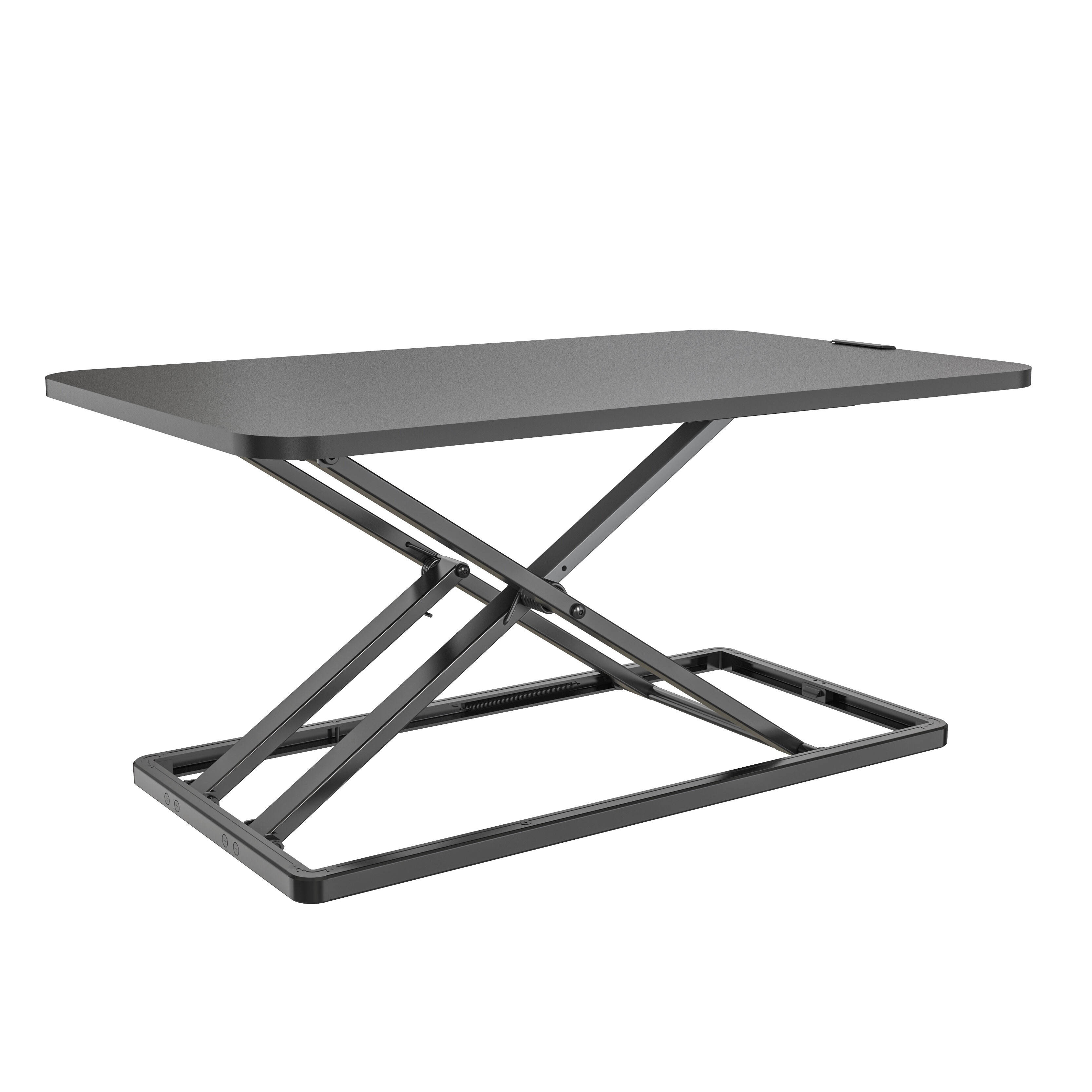 Installation-Free Ergonomic Sit-Stand Desk Converter with Single Handle | V-MOUNTS VM-SD04-PB
