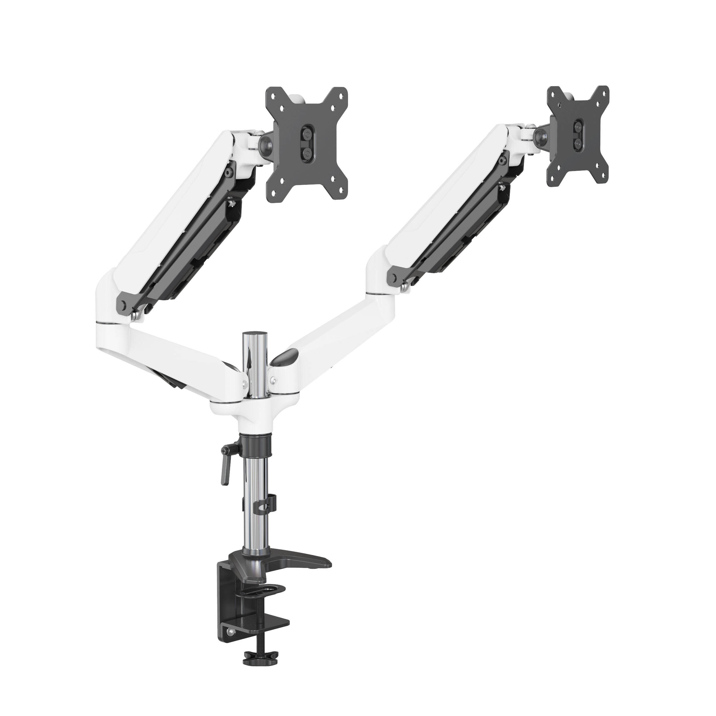 Braccio per due monitor con laptop e molla a gas, gestione cavi integrata | V-MOUNTS VM-GM324D