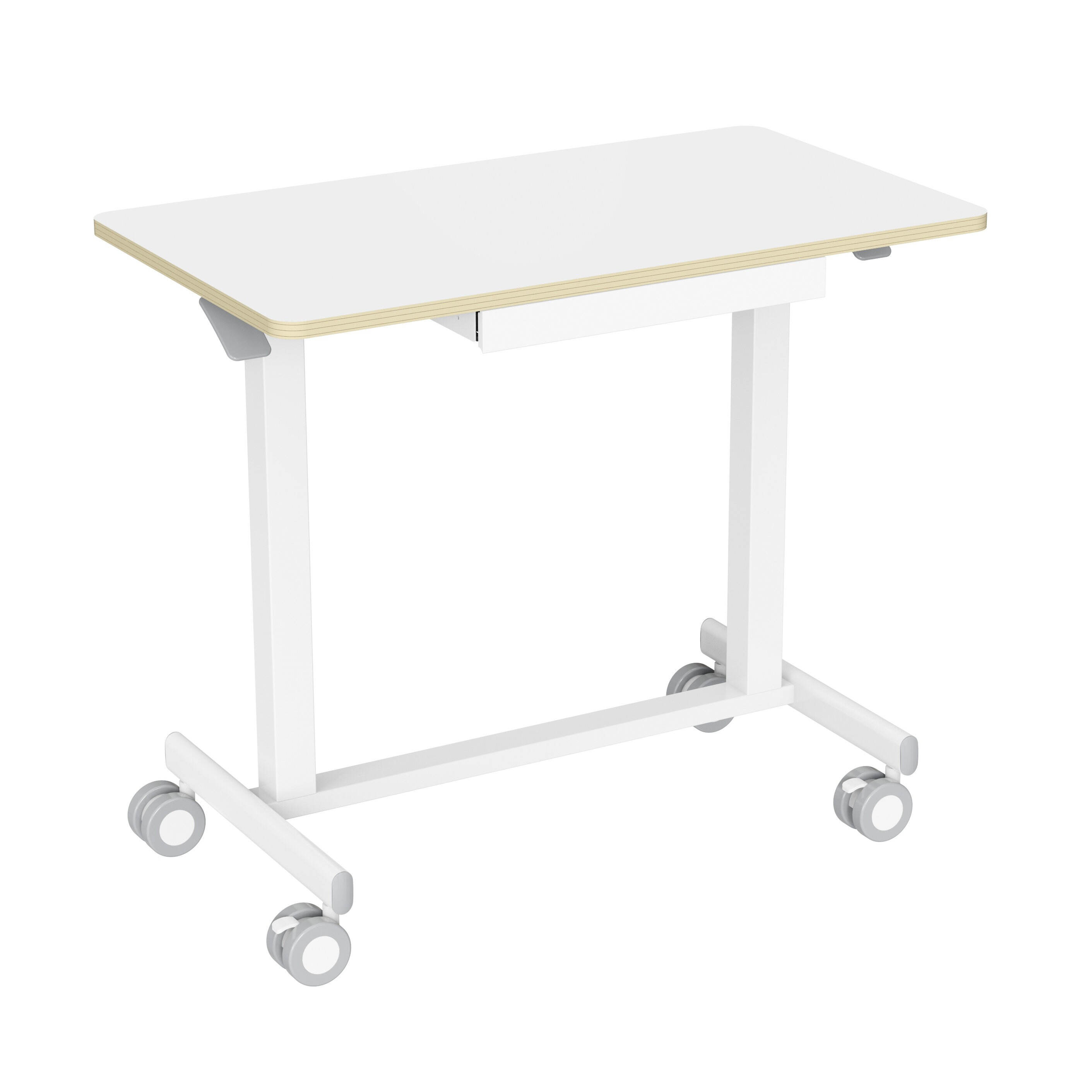 Adjusdesk Tavolo per Portatile con Cassetto e Ruote 360° – V-MOUNTS VM-FC102