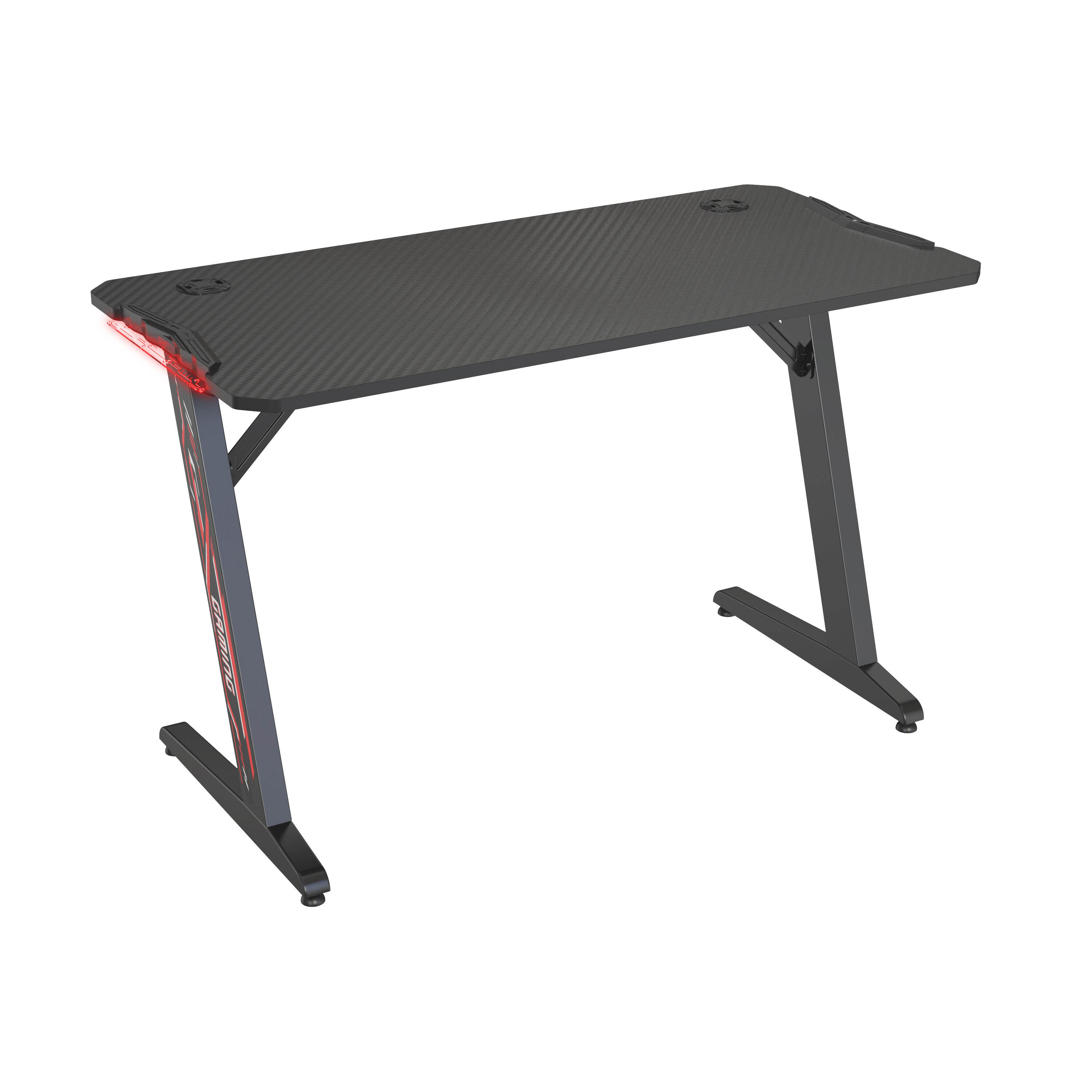 Gaming Desk with Transparent Light Panel & T-Shaped Legs – V-MOUNTS VM-GT01Y