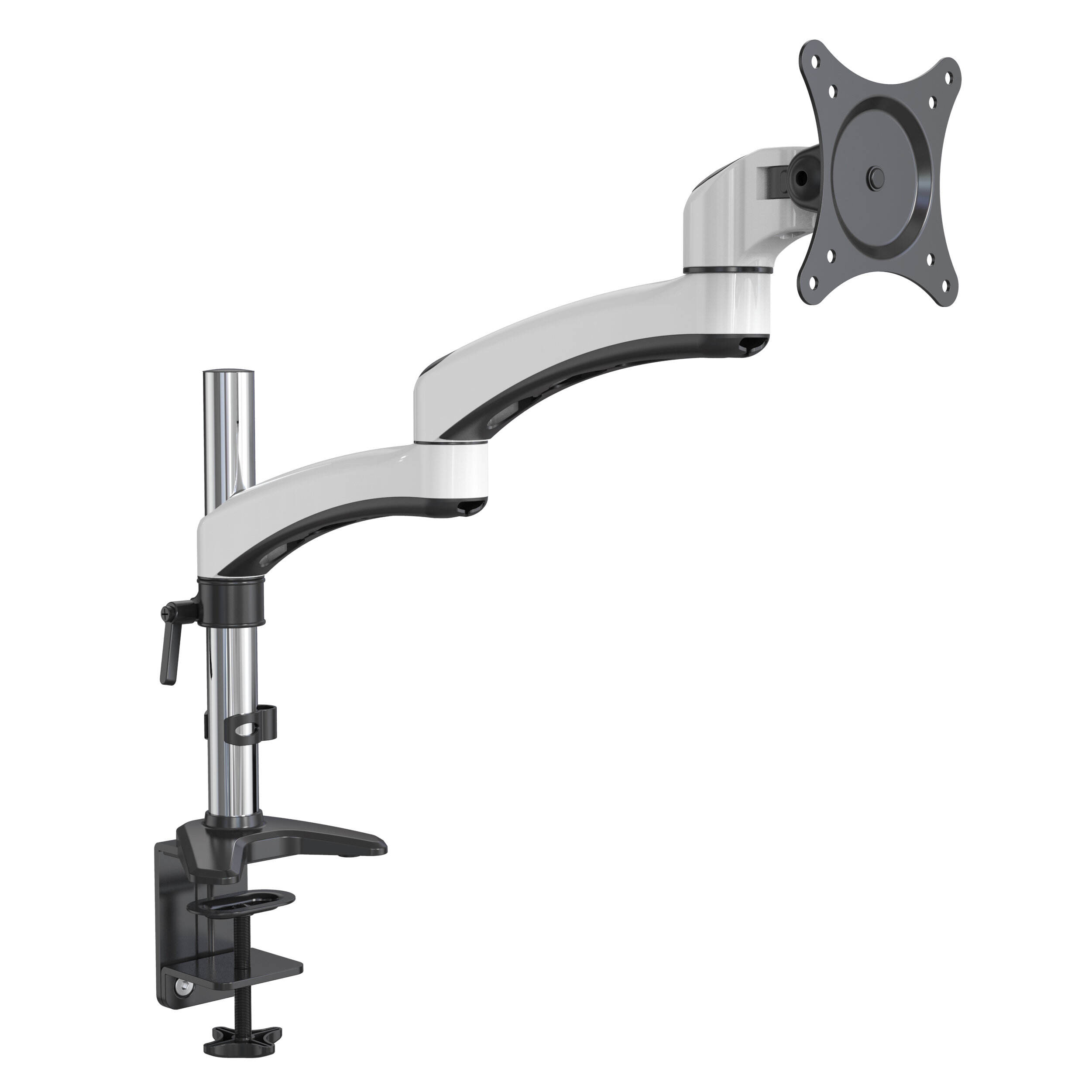Full Motion Adjustable Monitor Mount Arm with Aluminum Pole Stand, Compatible with 15-32