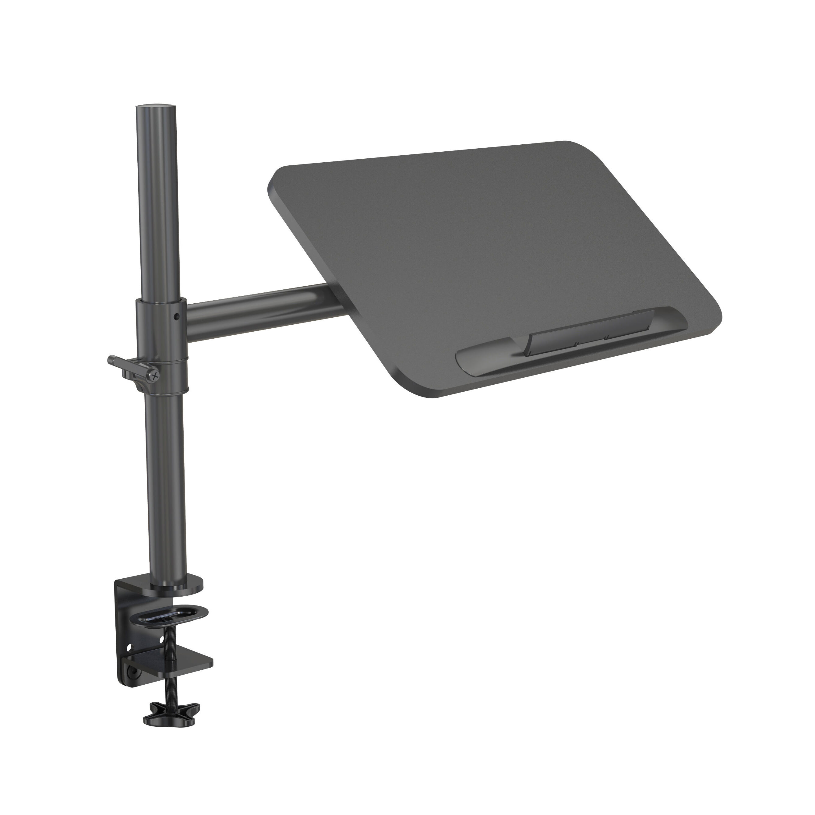 Adjustable Laptop Monitor Stand with Tray & Clamp Mount – V-MOUNTS VM-LH15