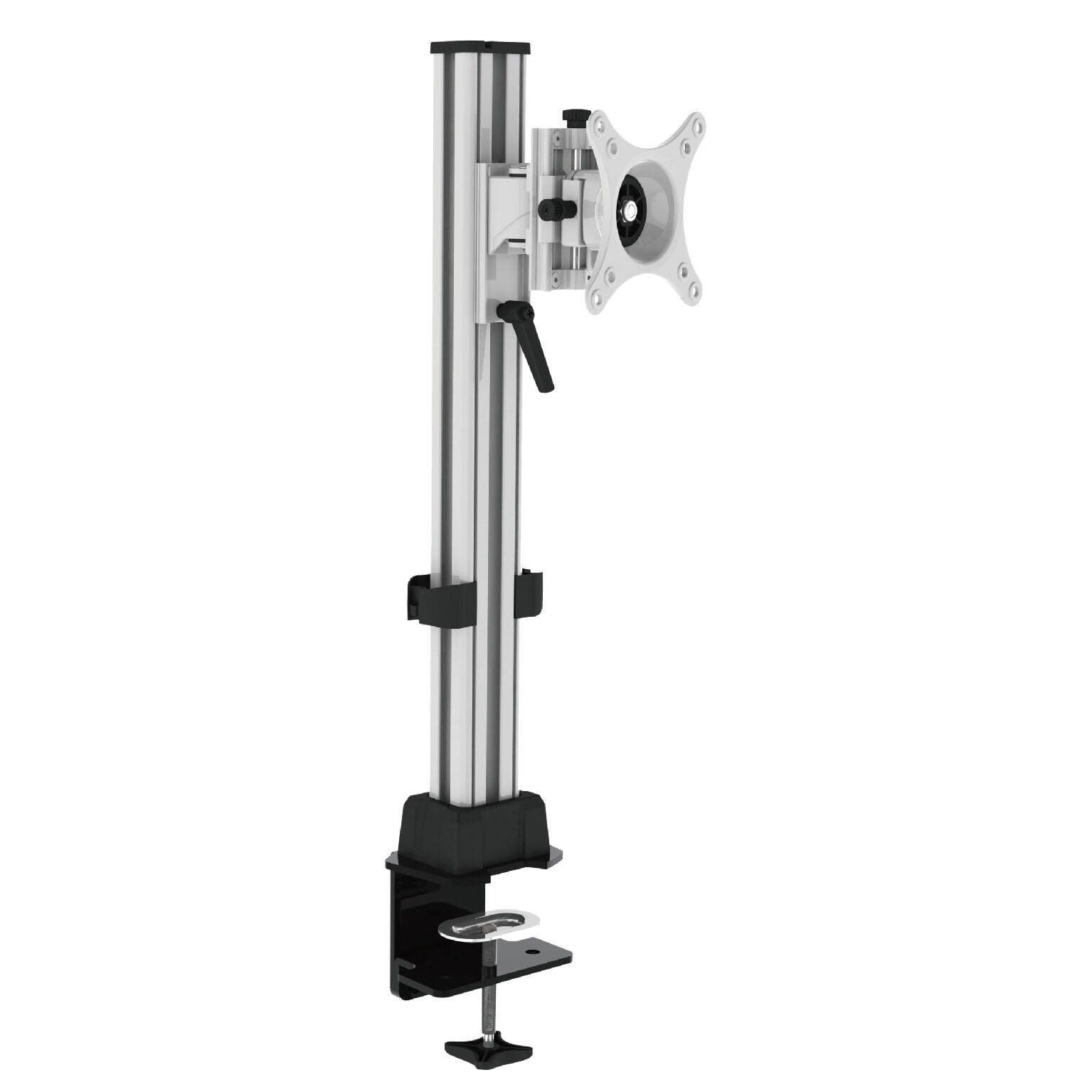 Braccio Singolo per Monitor Regolabile in Angolo con Morsetto da Tavolo e Struttura a Pannello con Sistema di Rilascio Rapido V-MOUNTS VM-DP01
