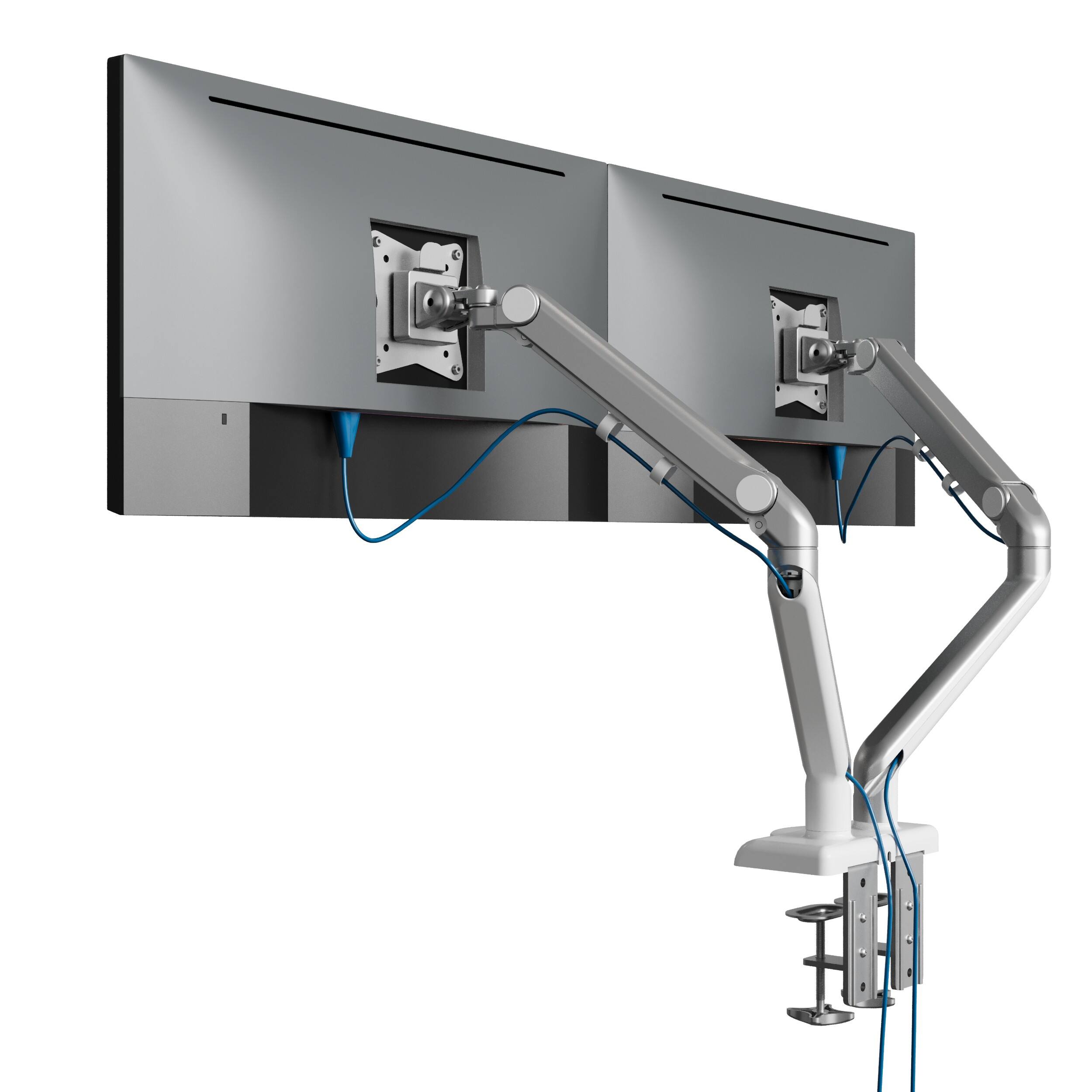 Ergonomic Dual Monitor Arm with Mechanical Spring – V-MOUNTS VM-DS22U ...