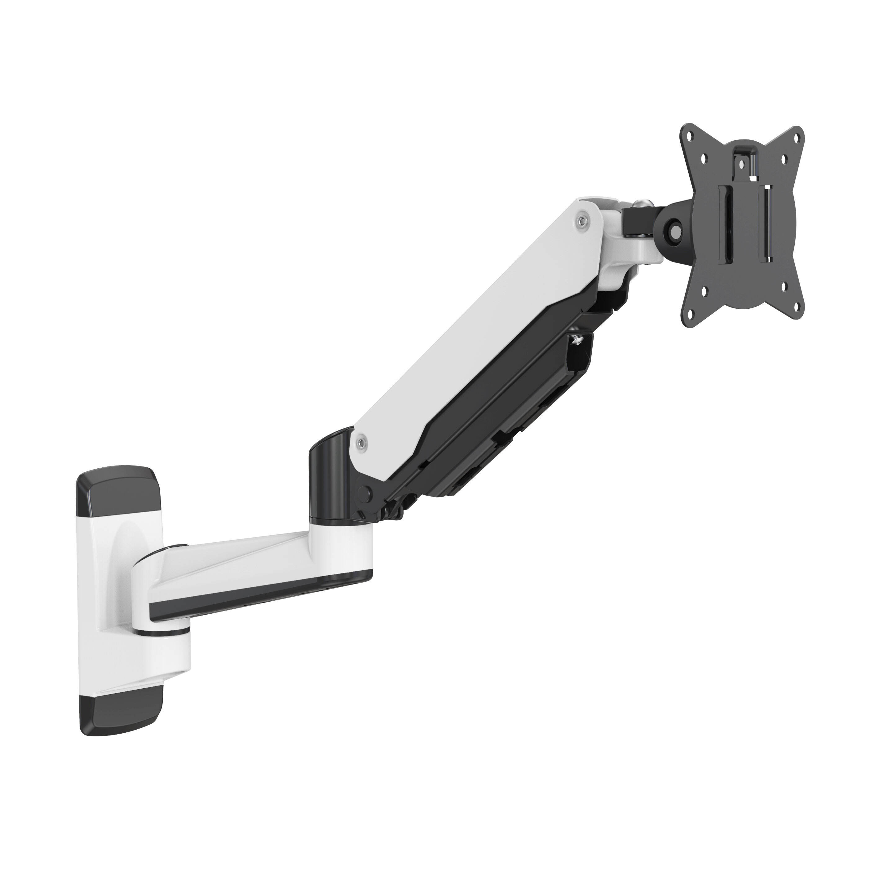Braccio singolo per monitor a parete con molla a gas e gestione dei cavi | V-MOUNTS VM-GM412W