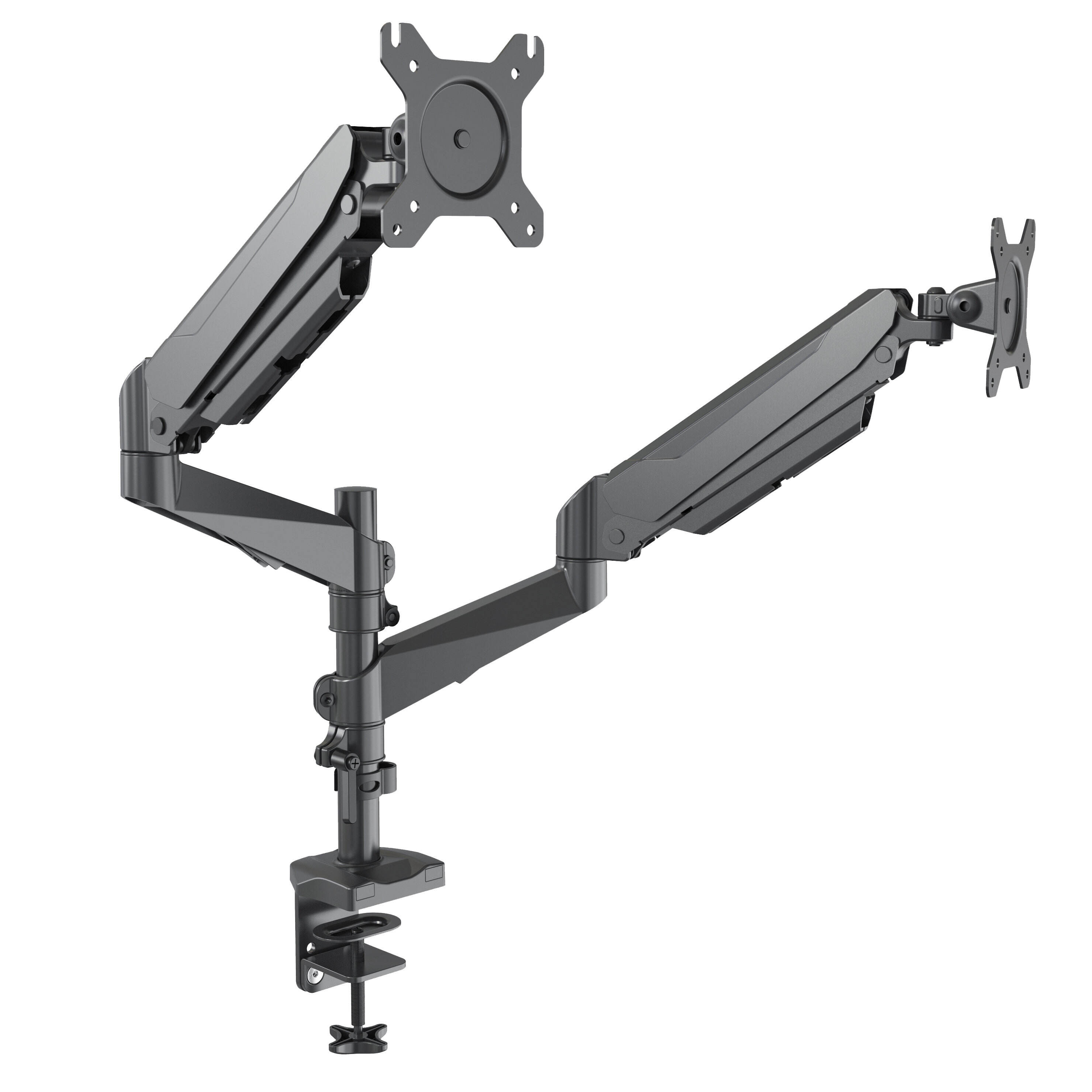 Supporto per due monitor con molla a gas e montaggio rapido VESA | V-MOUNTS VM-GM324E