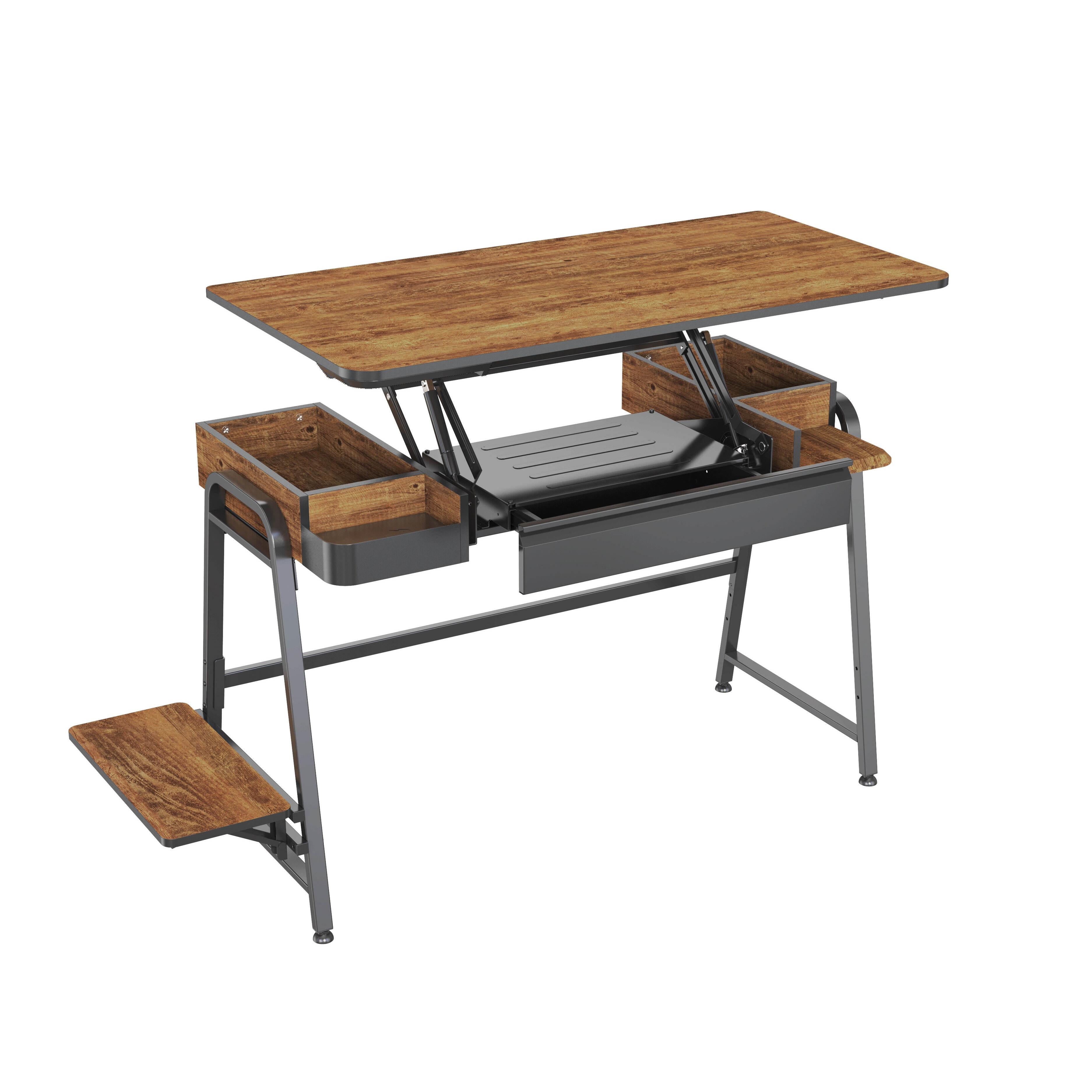 Floor Standing Desk Converter with Wireless Fast Charging & Reversible ...