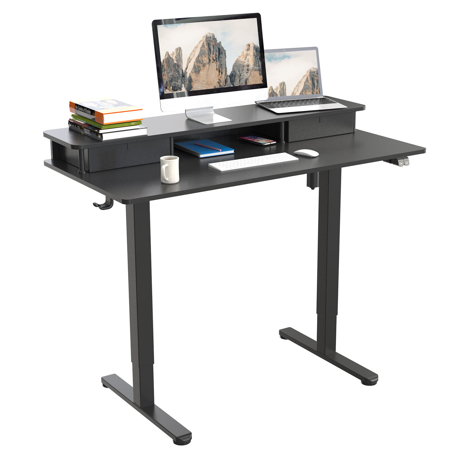Scrivania Elettrica con Cassetti Doppi – V-MOUNTS JSD5-01-2P-S